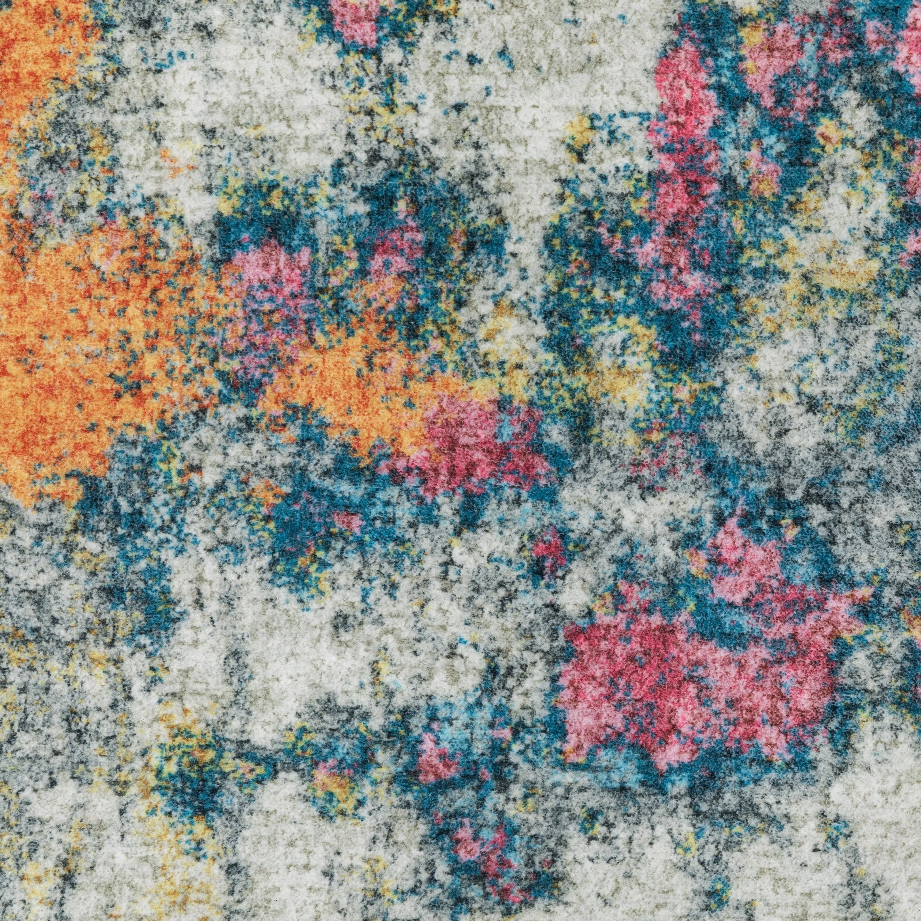 Vista Home Sunderland Abstract Washable Multi-colored Area Rug Mat