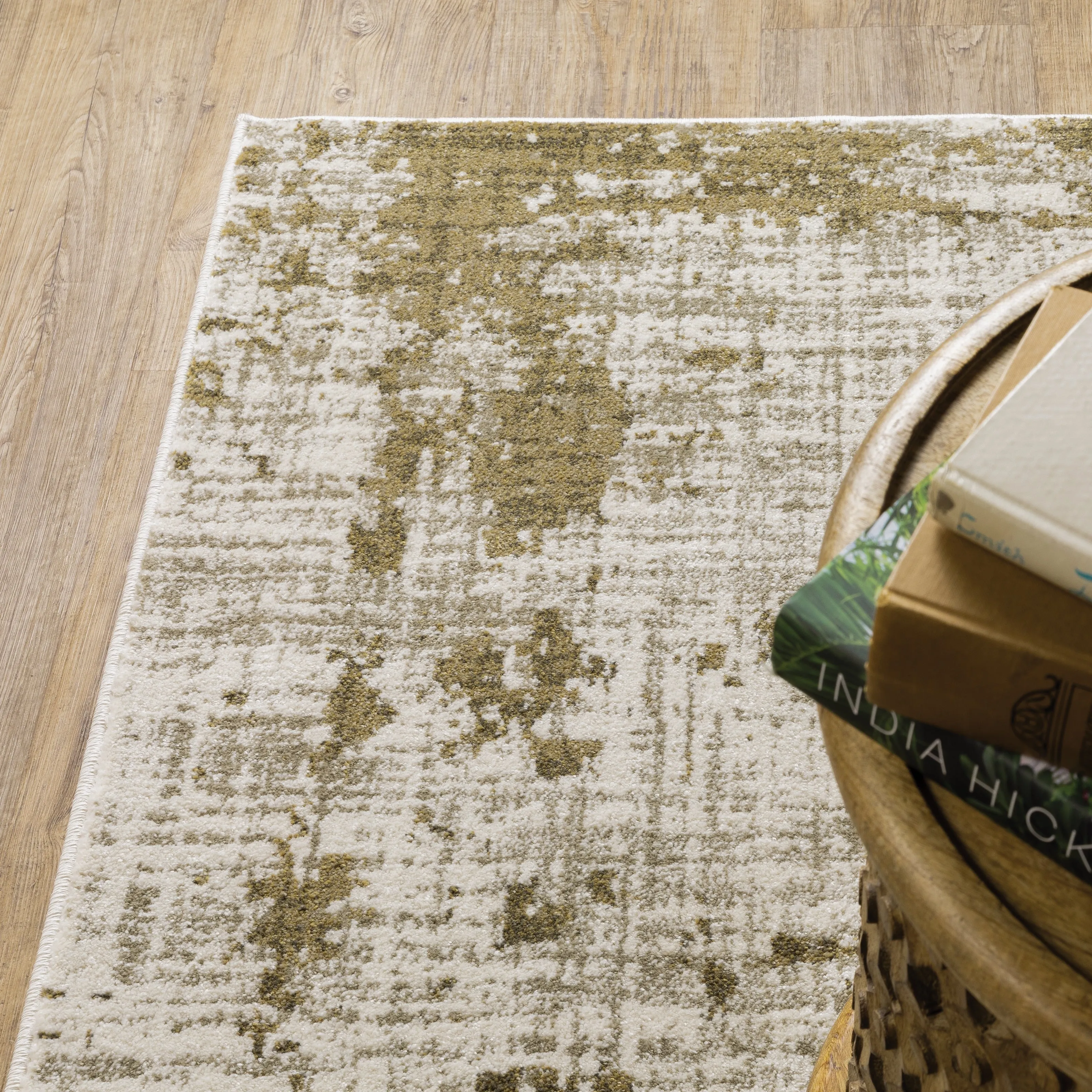 Vista Home Vance Distressed Abstract Beige/Cream Area Rug