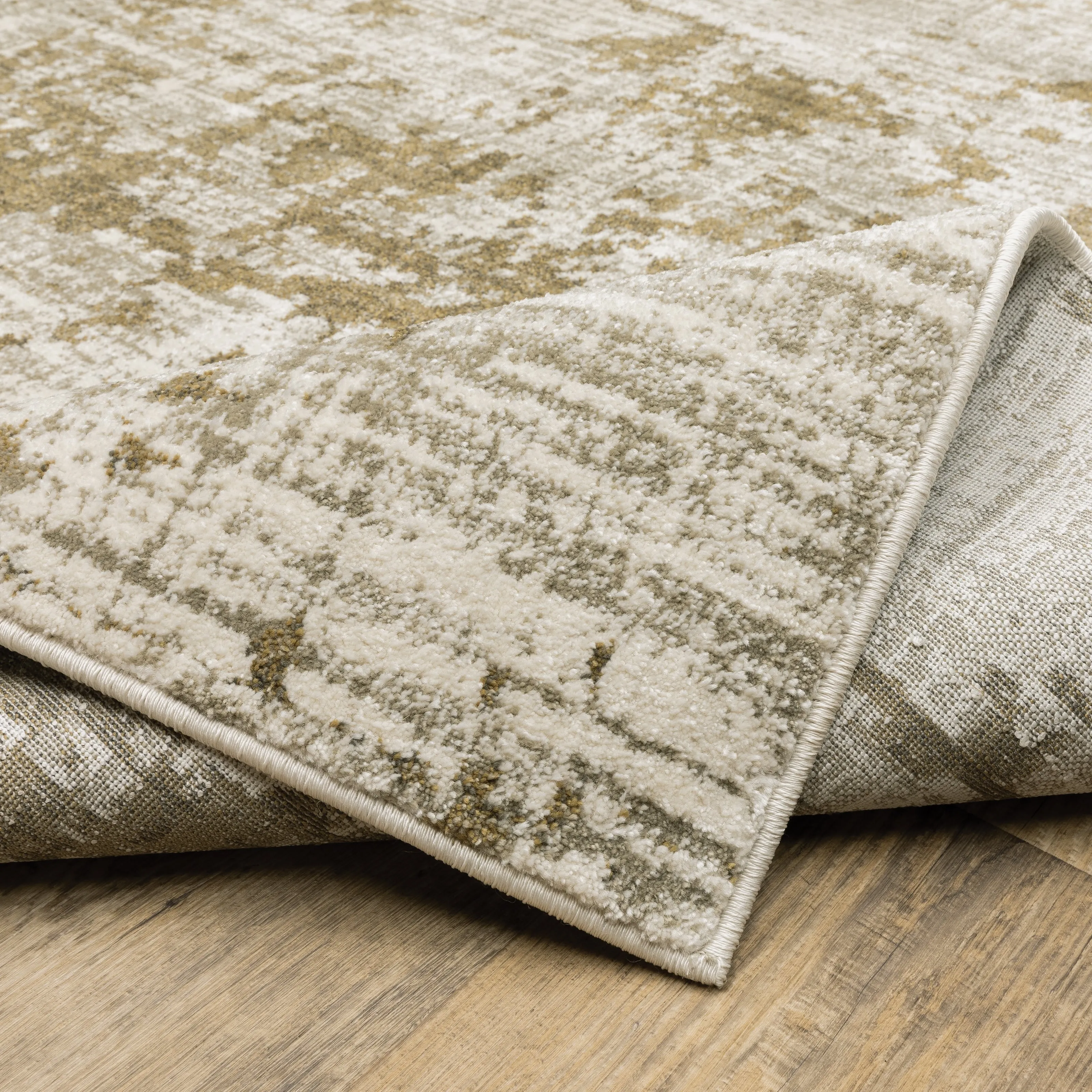 Vista Home Vance Distressed Abstract Beige/Cream Area Rug