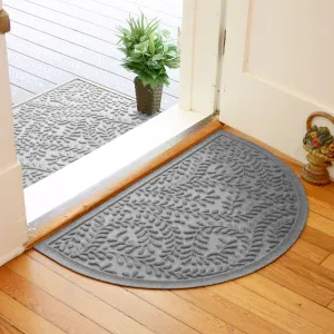 WaterHog Boxwood 24 in. x 39 in. Half Round Indoor Outdoor Door Mat
