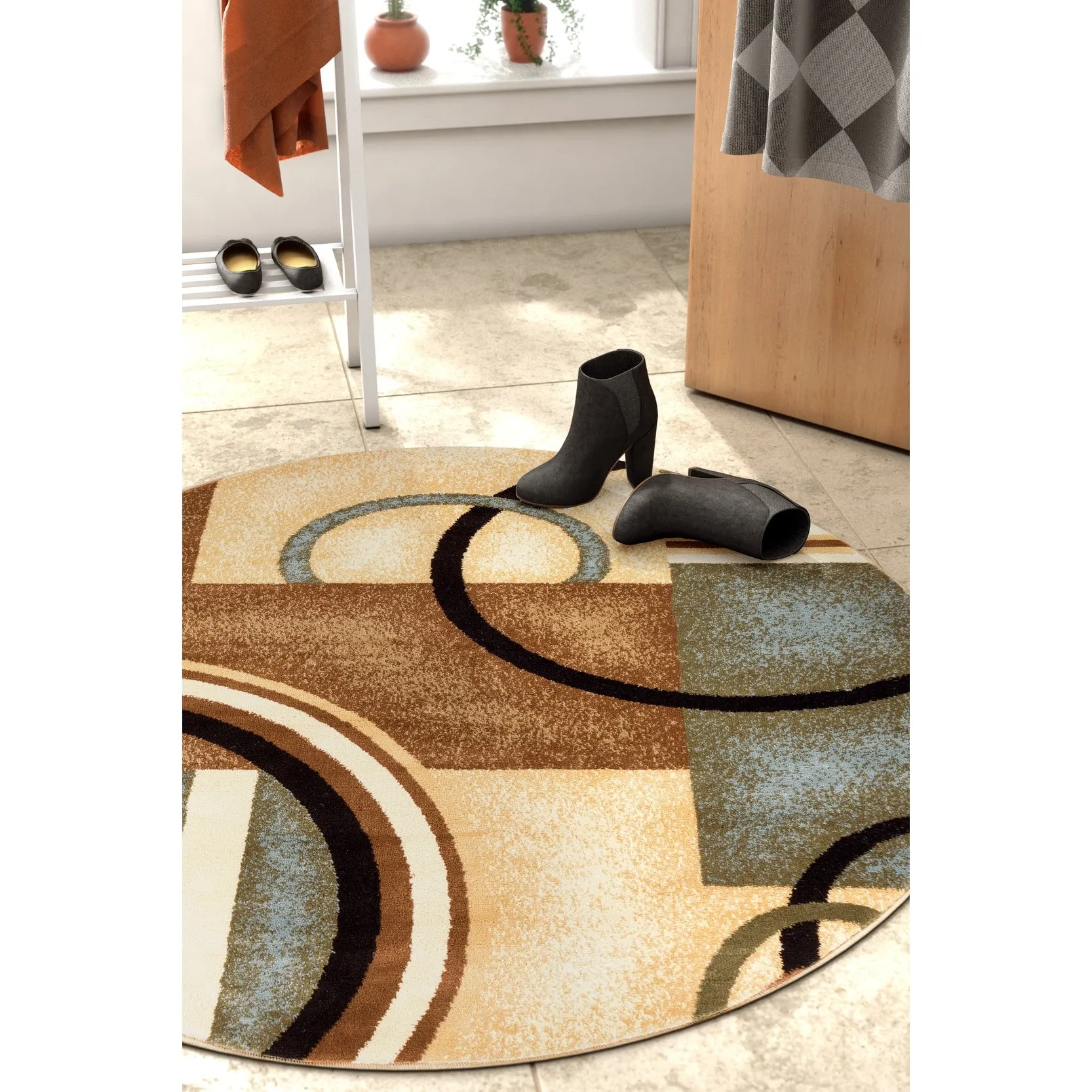 Well Woven Barclay Arcs & Shapes Modern Geometric Circles Area Rug