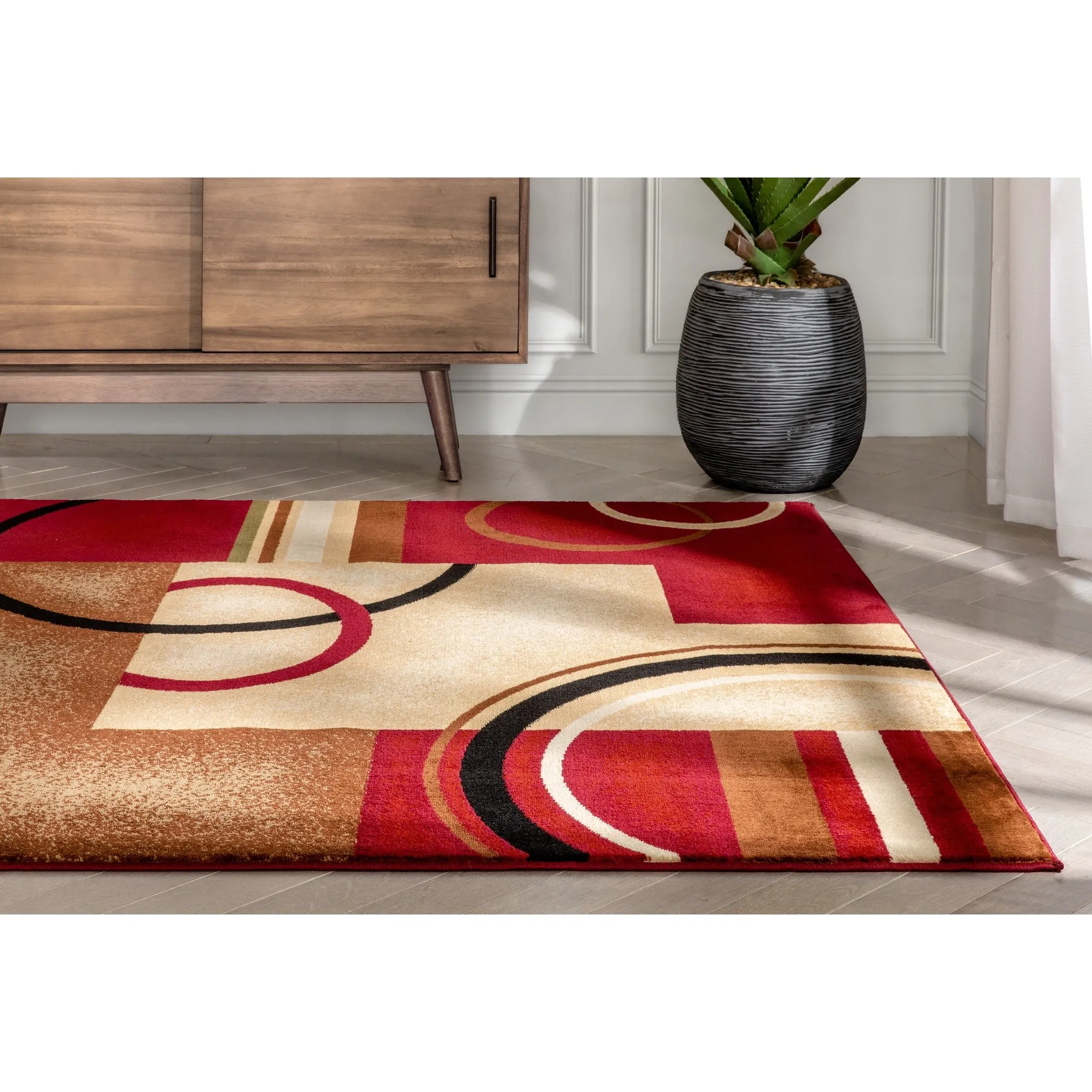 Well Woven Barclay Arcs & Shapes Modern Geometric Circles Area Rug