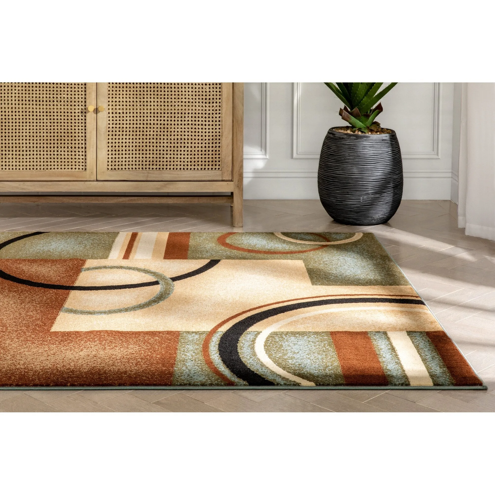 Well Woven Barclay Arcs & Shapes Modern Geometric Circles Area Rug