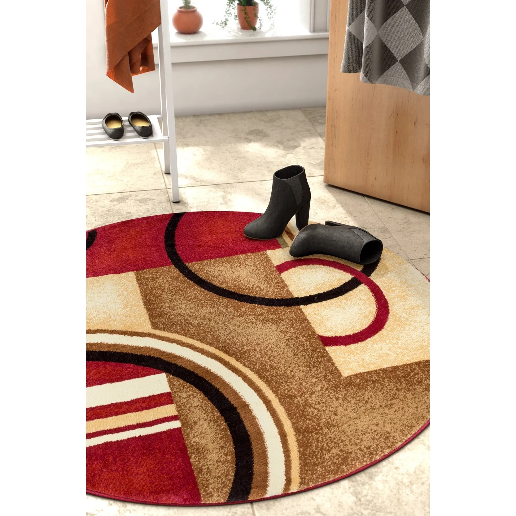 Well Woven Barclay Arcs & Shapes Modern Geometric Circles Area Rug