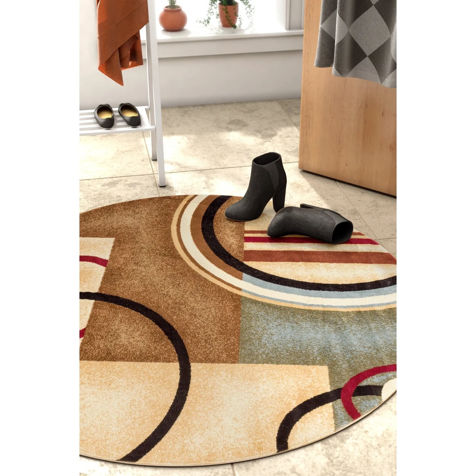 Well Woven Barclay Arcs & Shapes Modern Geometric Circles Area Rug