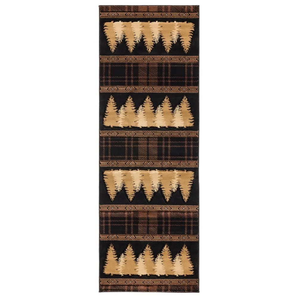 Westfield Home Graham Azure Plains Brown Hand-Carved Area Rug