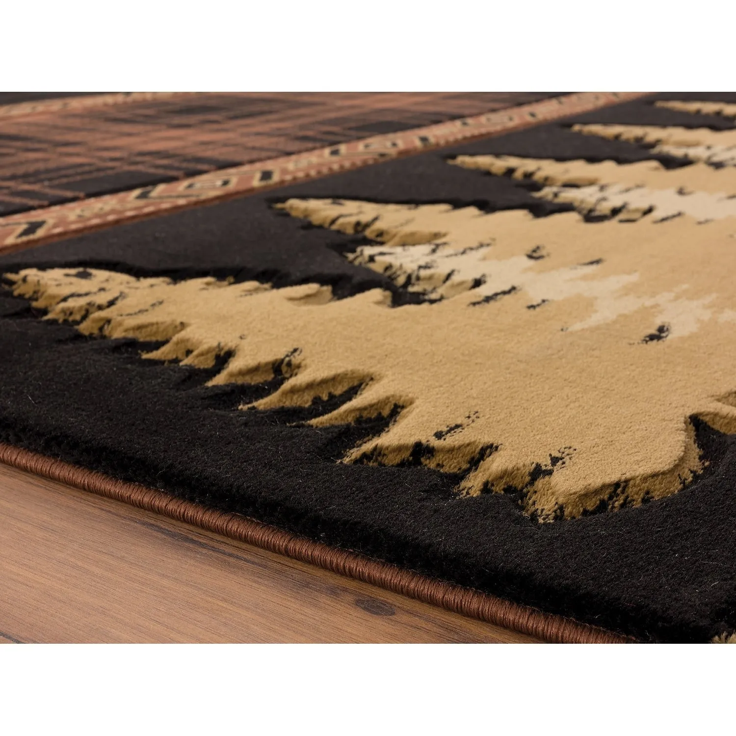 Westfield Home Graham Azure Plains Brown Hand-Carved Area Rug
