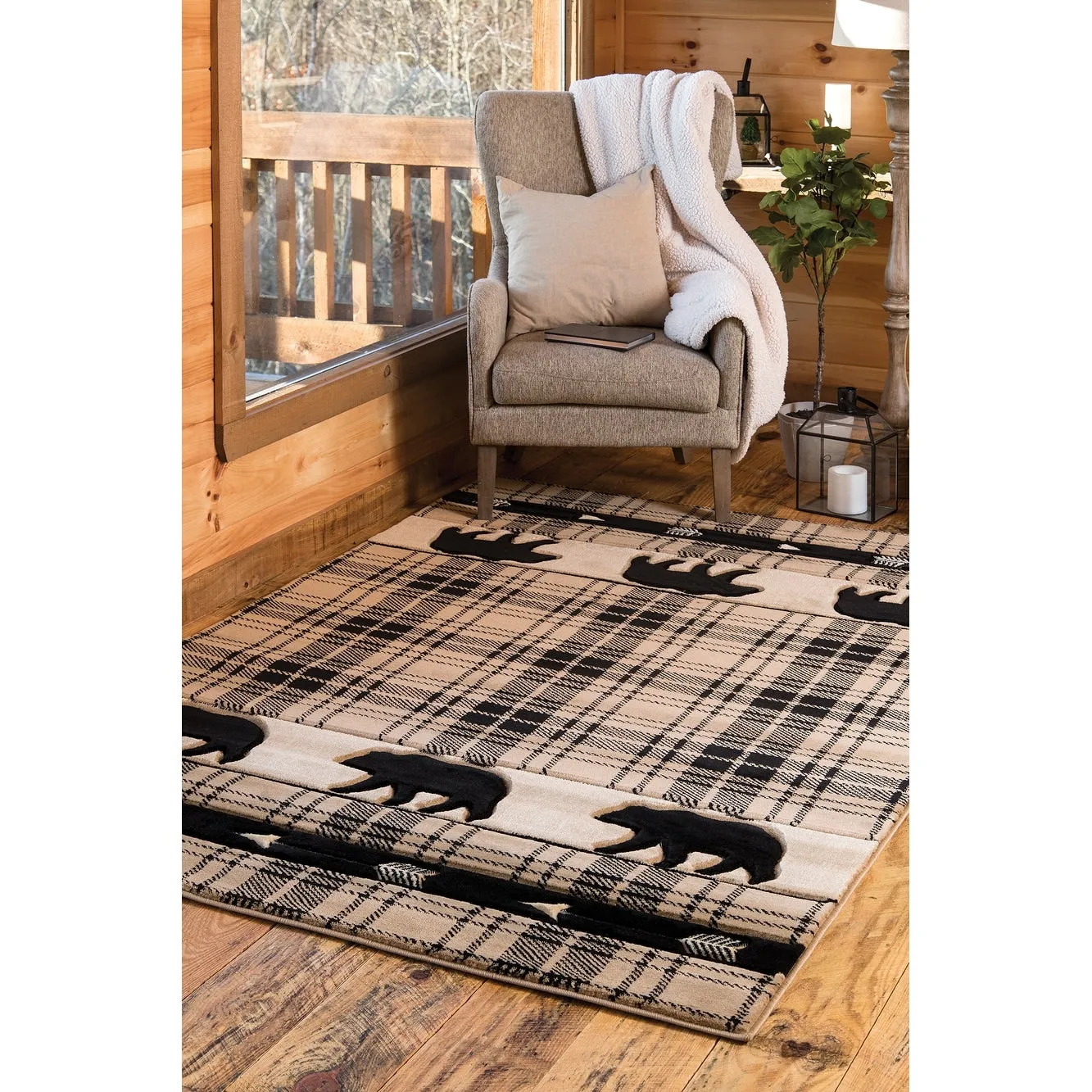 Westfield Home Graham Bear Mountain Hand-Carved Area Rug