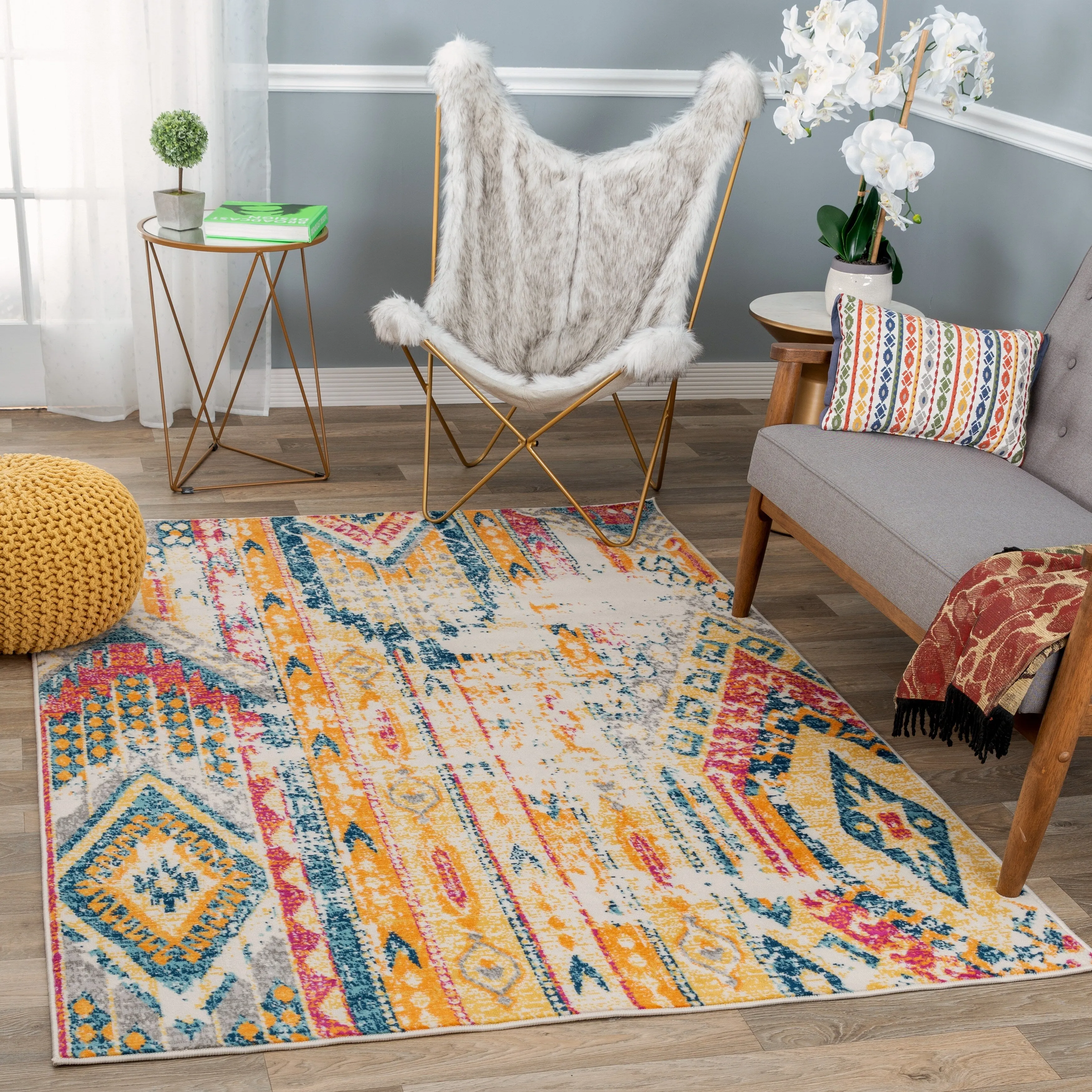 World Rug Gallery Bohemian Geometric Modern Area Rug