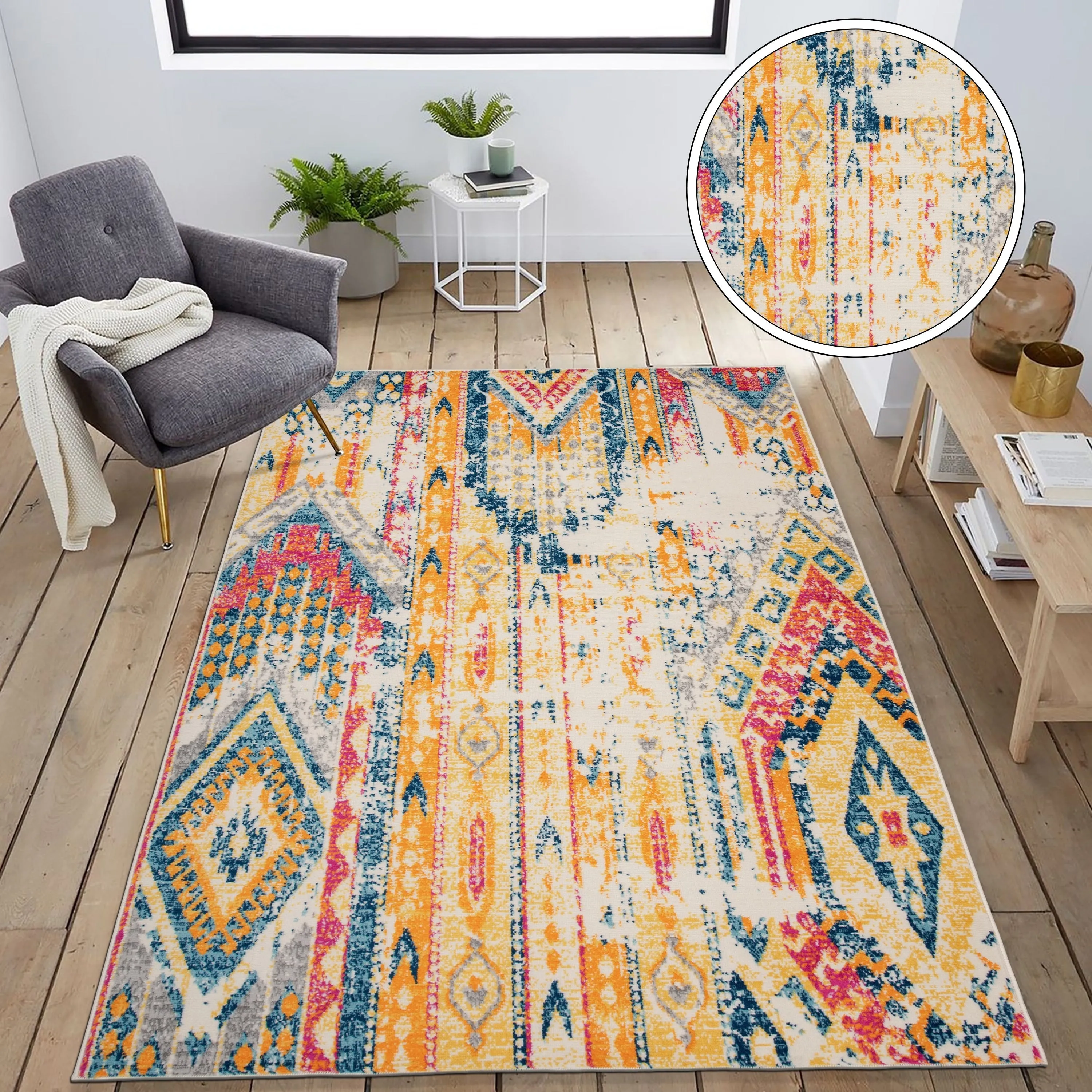 World Rug Gallery Bohemian Geometric Modern Area Rug