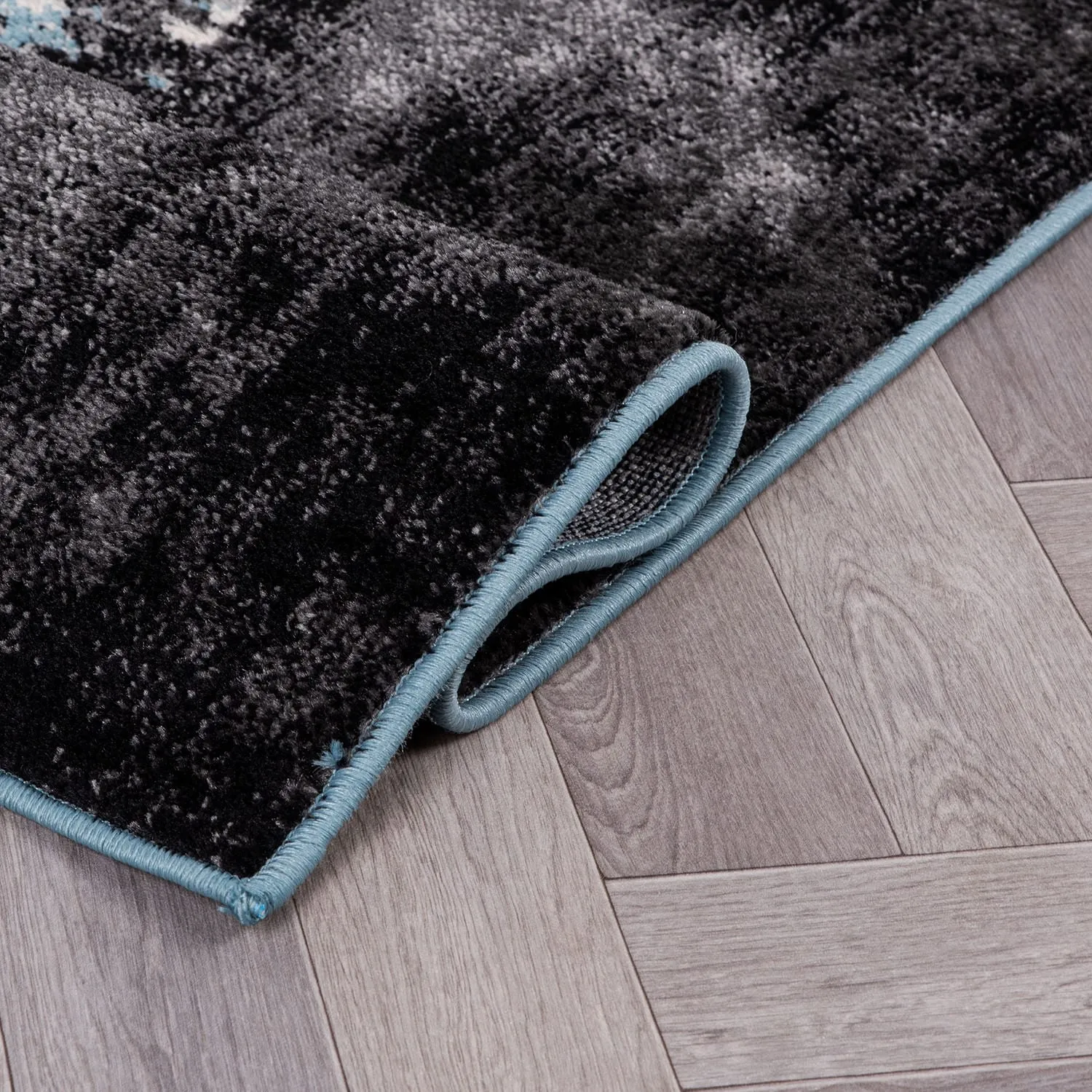 World Rug Gallery Contemporary Abstract Splash Blue Area Rug