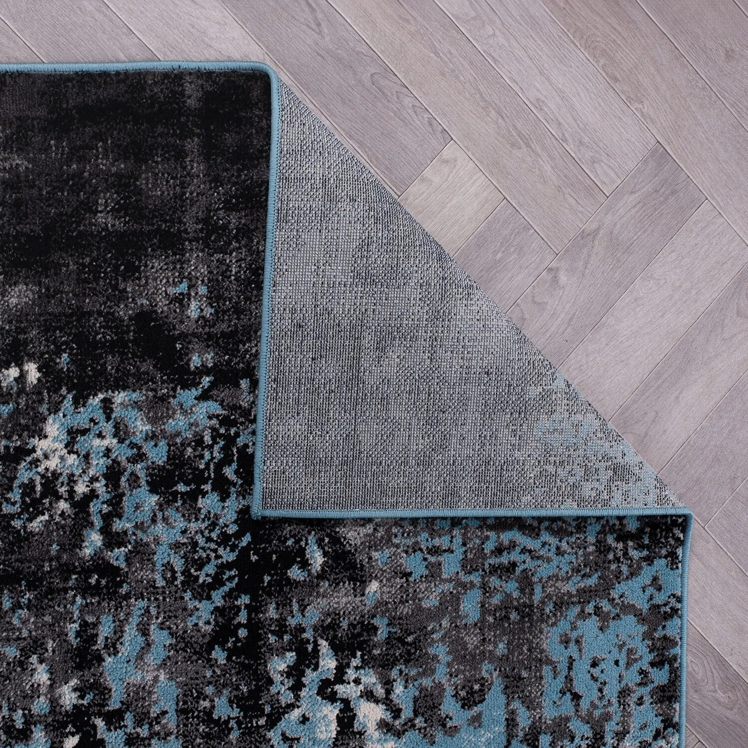 World Rug Gallery Contemporary Abstract Splash Blue Area Rug