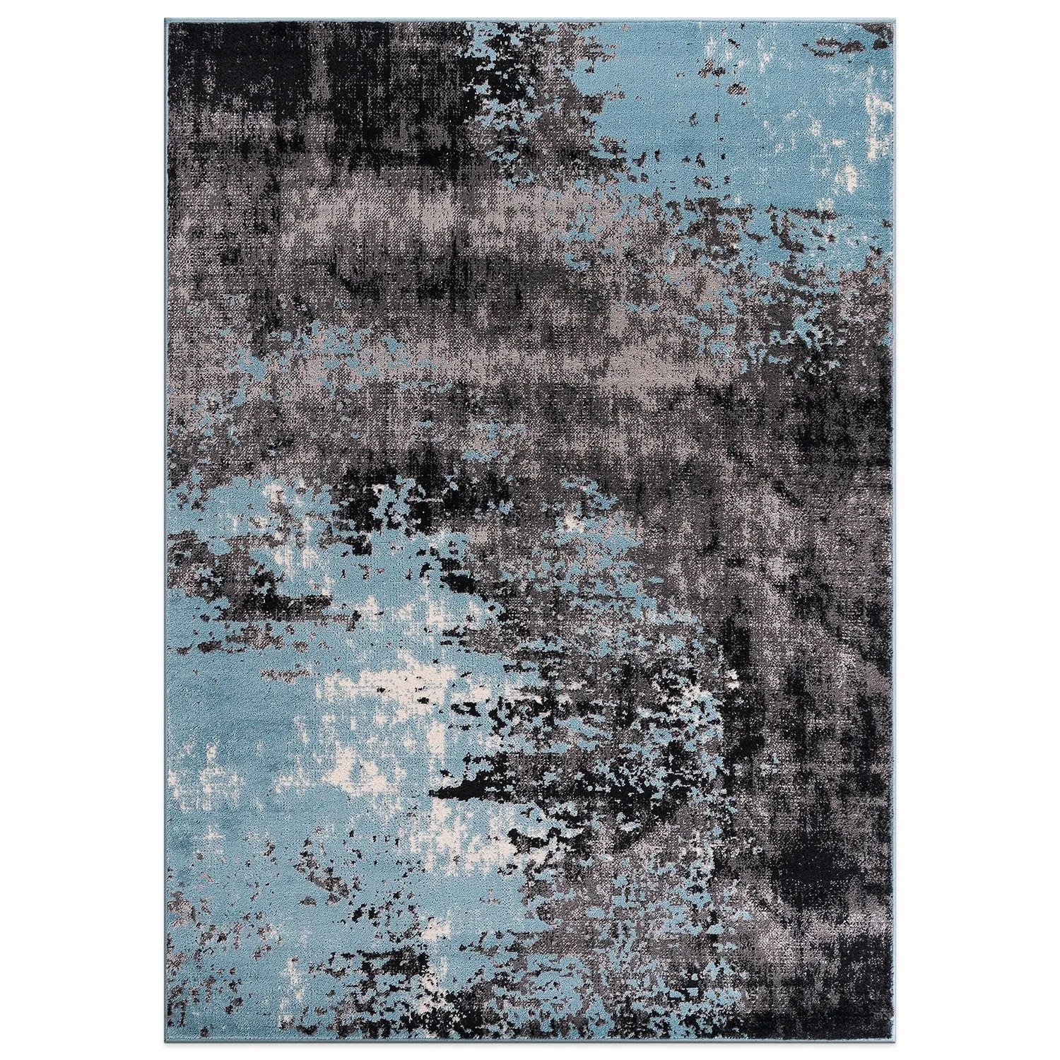 World Rug Gallery Contemporary Abstract Splash Blue Area Rug