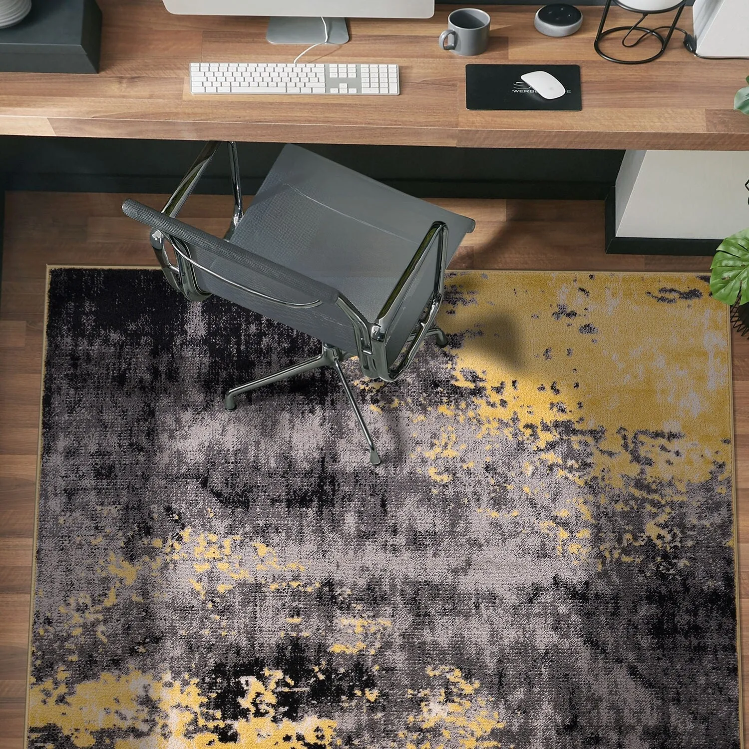 World Rug Gallery Contemporary Abstract Splash Blue Area Rug