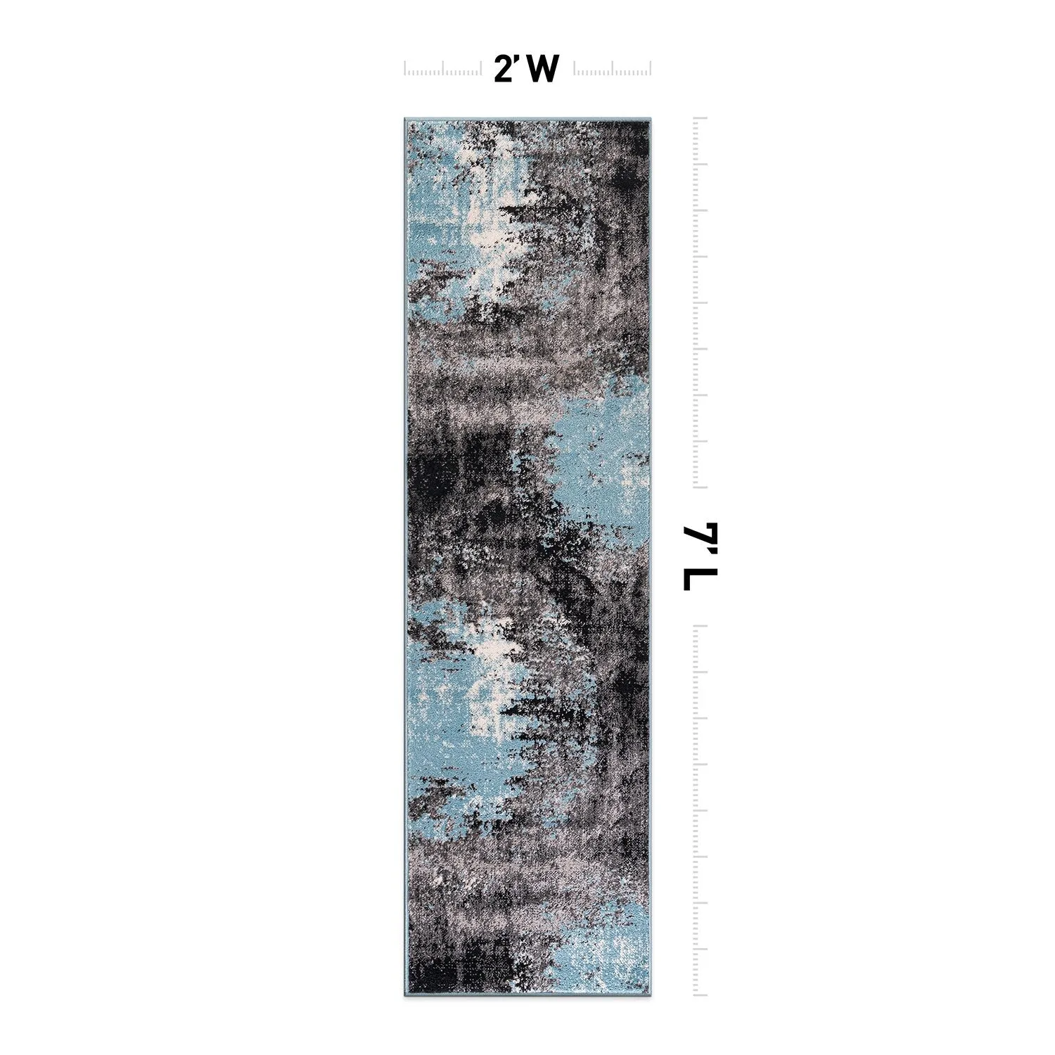 World Rug Gallery Contemporary Abstract Splash Blue Area Rug