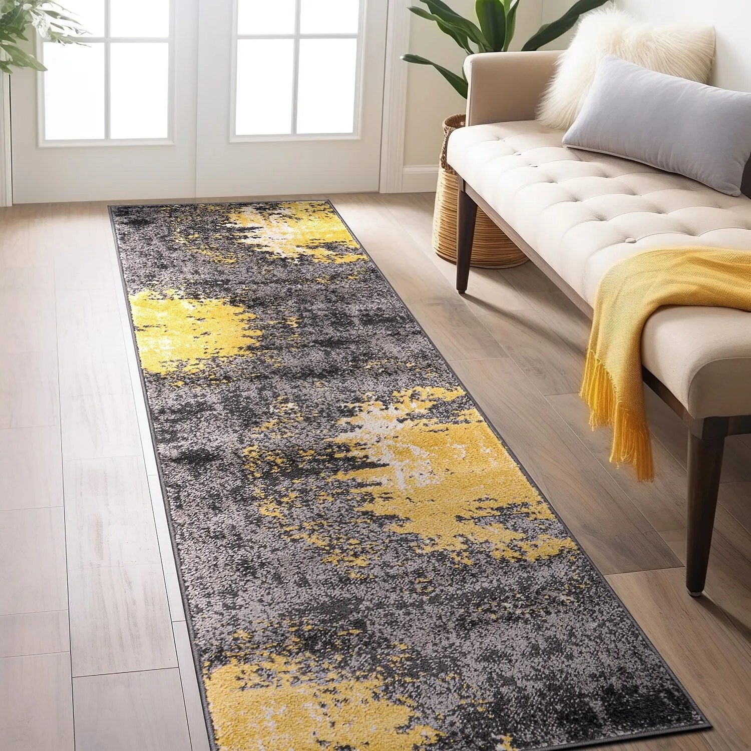 World Rug Gallery Contemporary Abstract Splash Blue Area Rug
