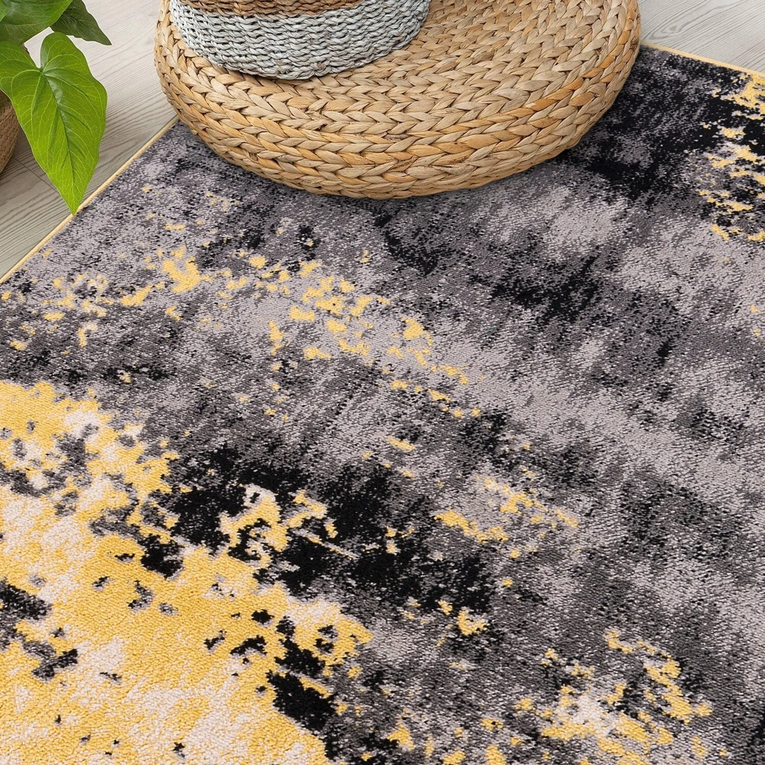 World Rug Gallery Contemporary Abstract Splash Blue Area Rug