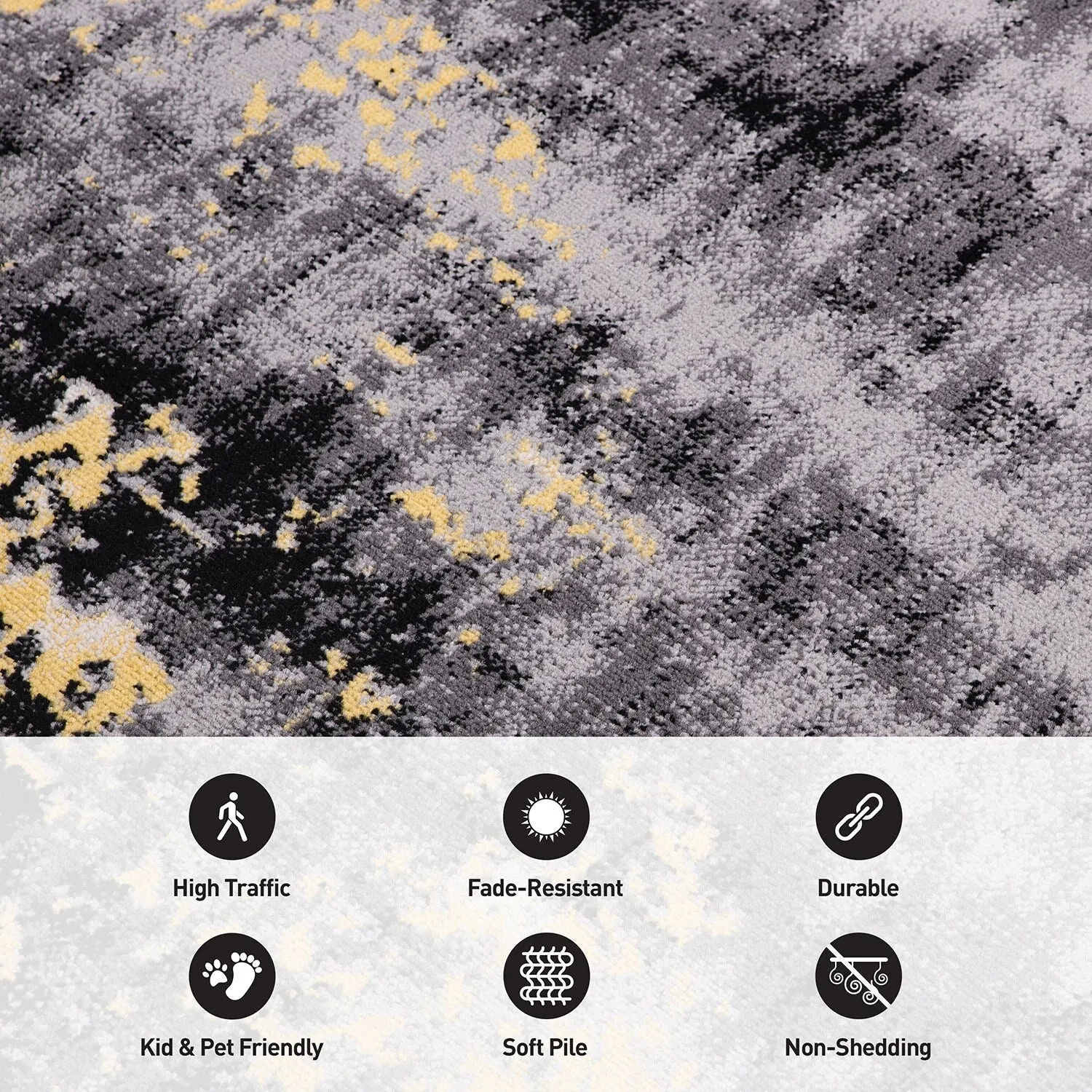 World Rug Gallery Contemporary Abstract Splash Blue Area Rug