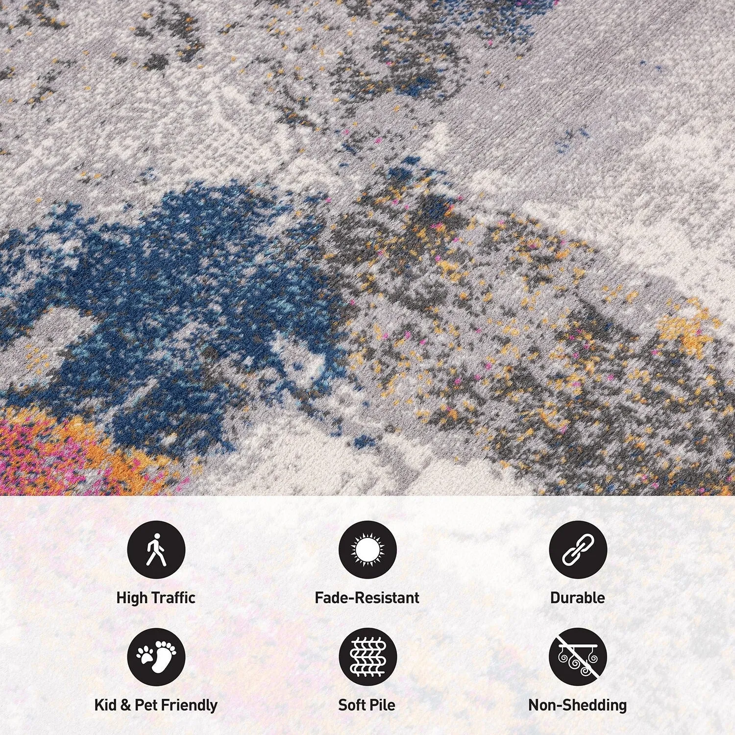 World Rug Gallery Contemporary Abstract Splashcolor Area Rug
