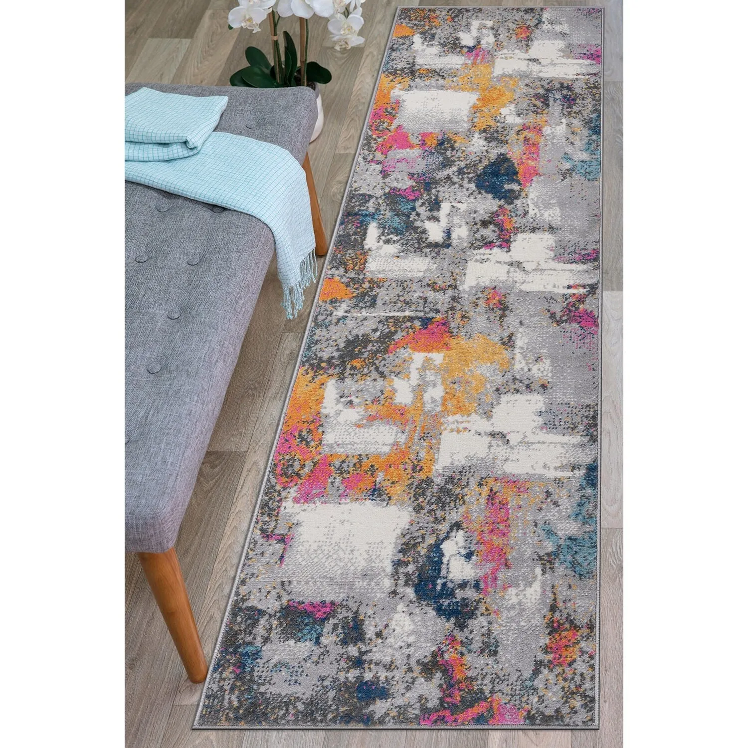 World Rug Gallery Contemporary Abstract Splashcolor Area Rug