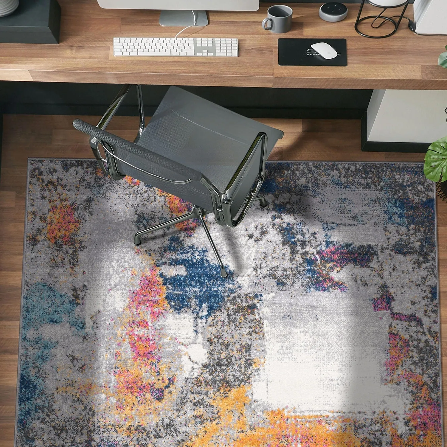 World Rug Gallery Contemporary Abstract Splashcolor Area Rug