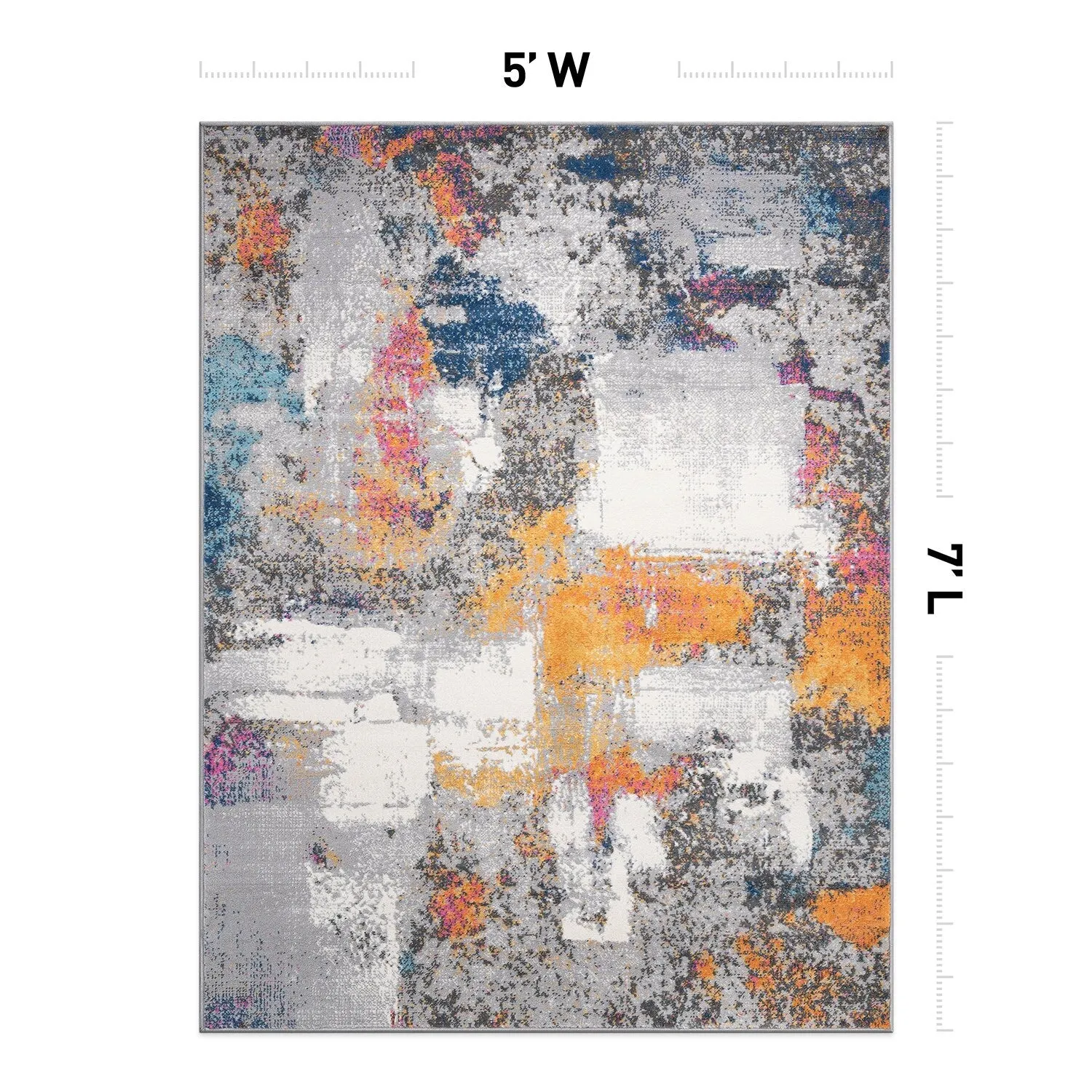 World Rug Gallery Contemporary Abstract Splashcolor Area Rug