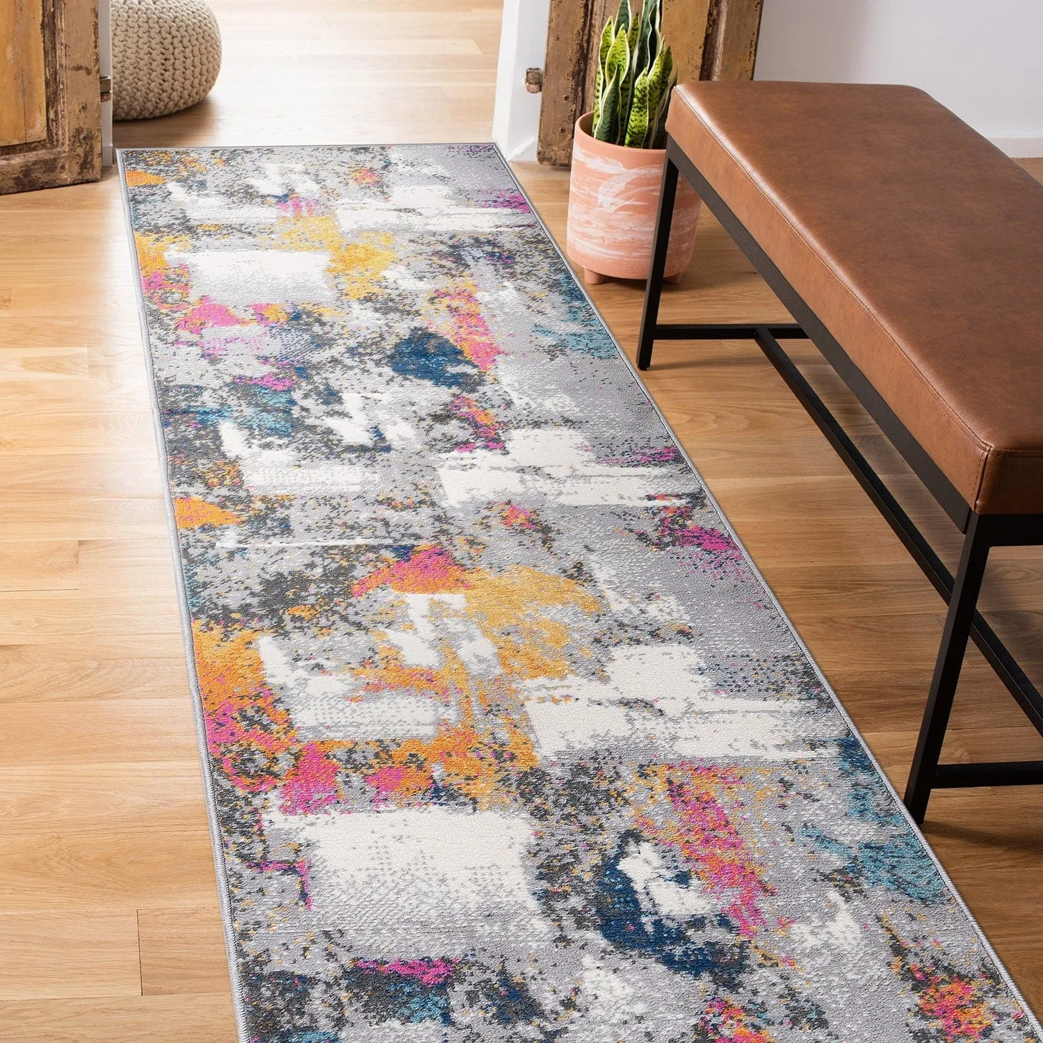 World Rug Gallery Contemporary Abstract Splashcolor Area Rug
