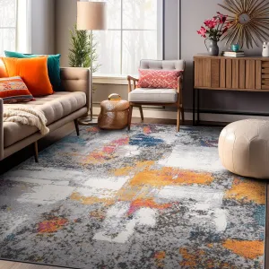World Rug Gallery Contemporary Abstract Splashcolor Area Rug