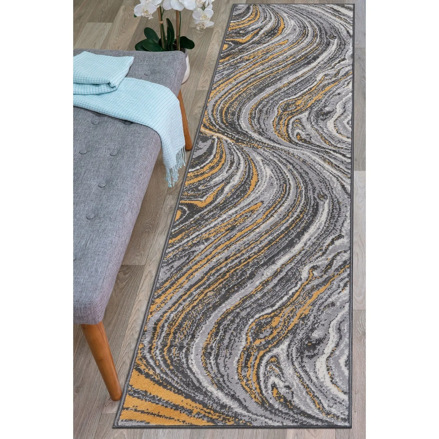 World Rug Gallery Contemporary Abstract Swirl Area Rug