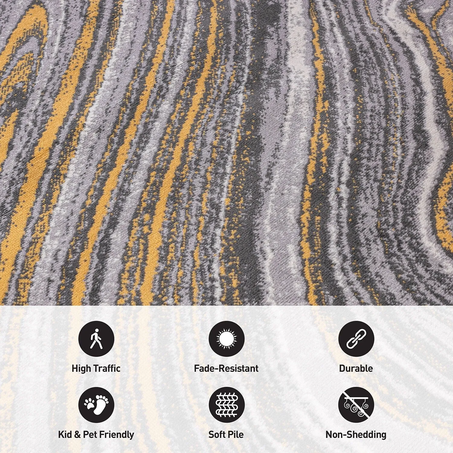 World Rug Gallery Contemporary Abstract Swirl Area Rug