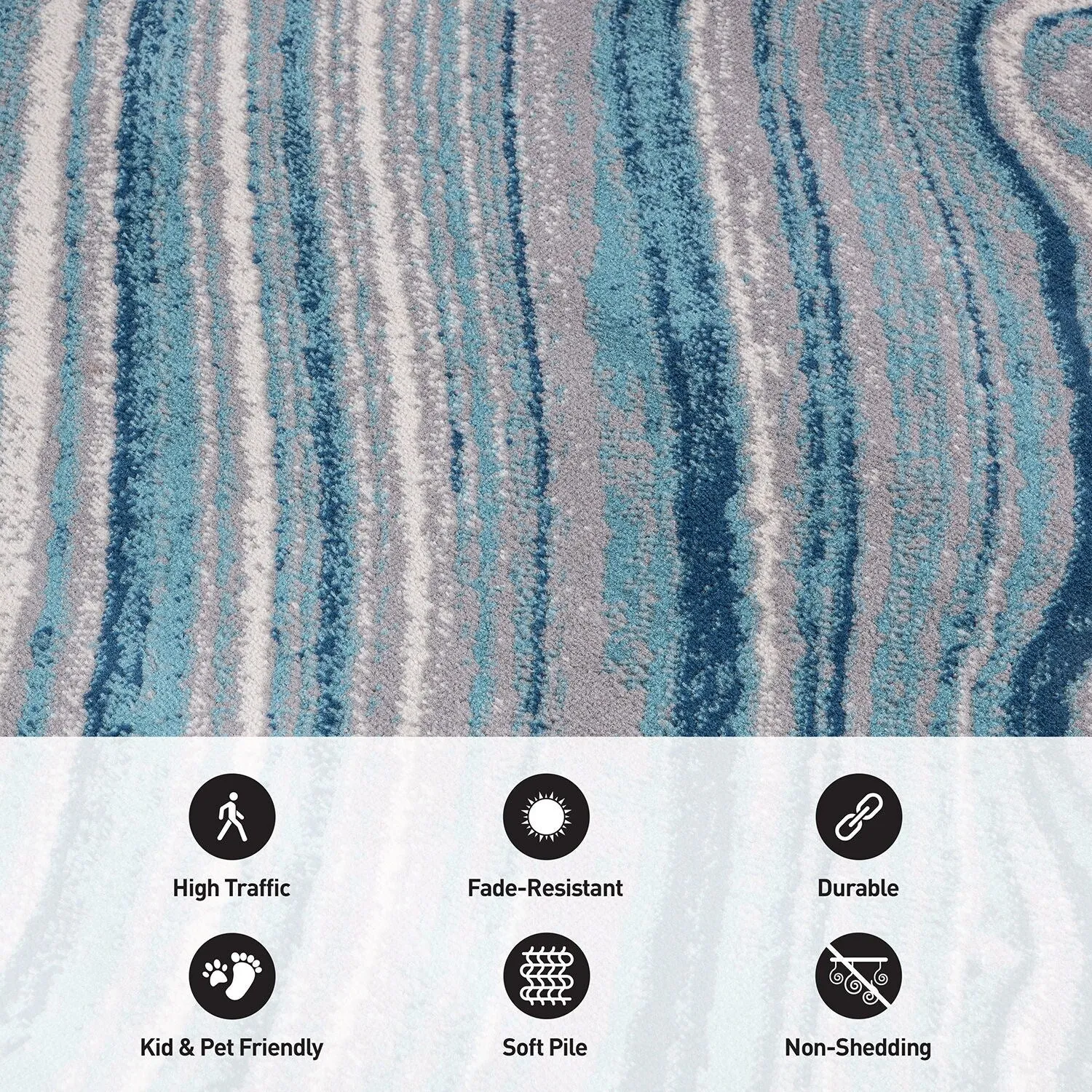 World Rug Gallery Contemporary Abstract Swirl Area Rug