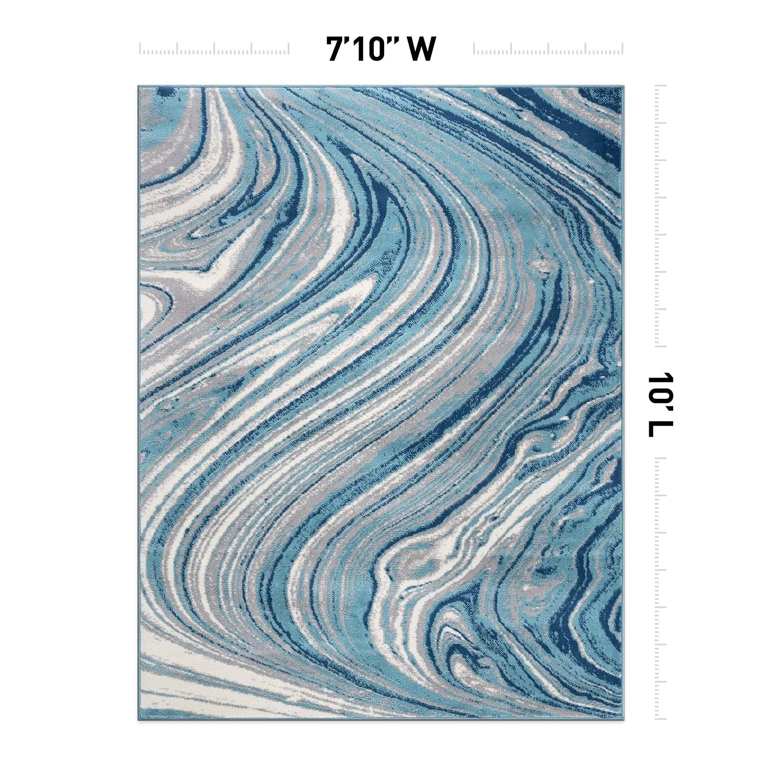 World Rug Gallery Contemporary Abstract Swirl Area Rug