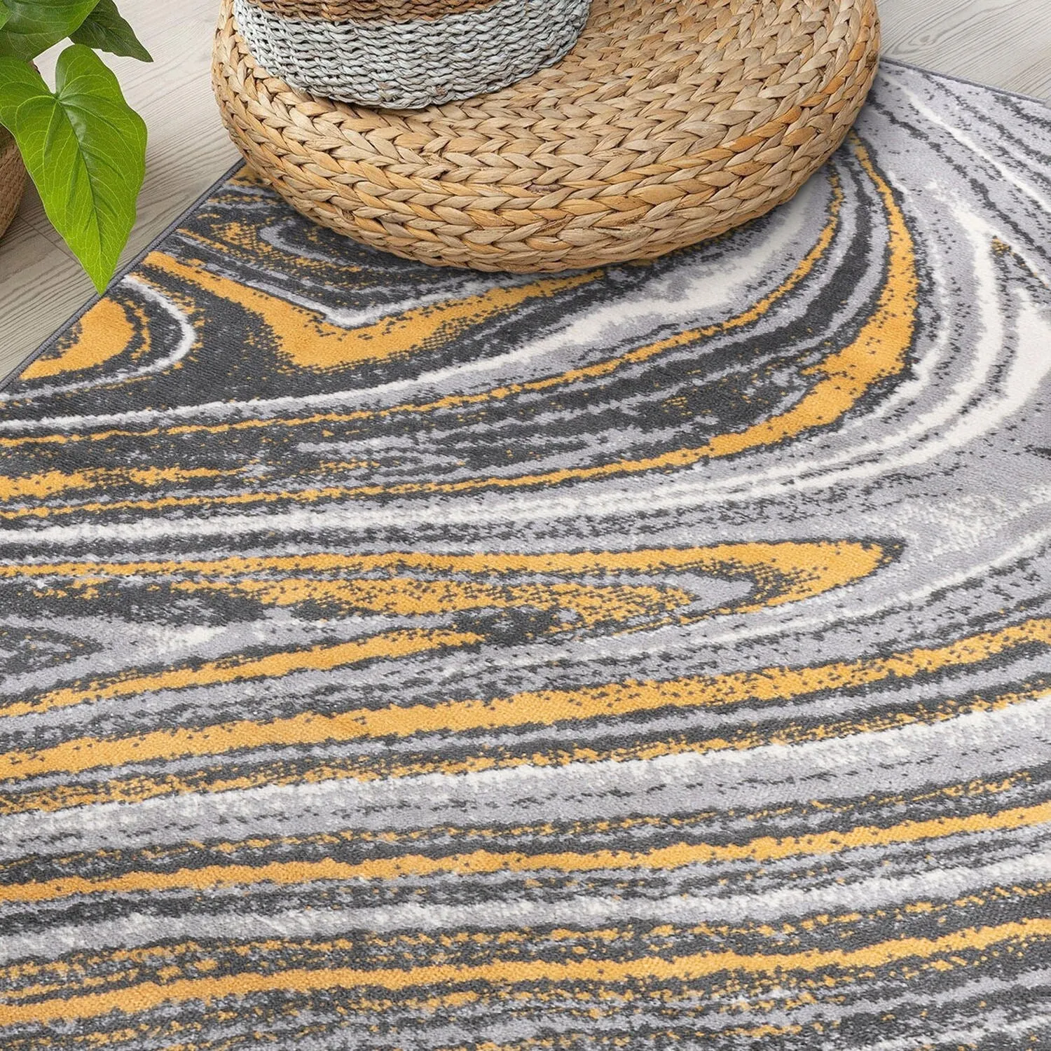 World Rug Gallery Contemporary Abstract Swirl Area Rug