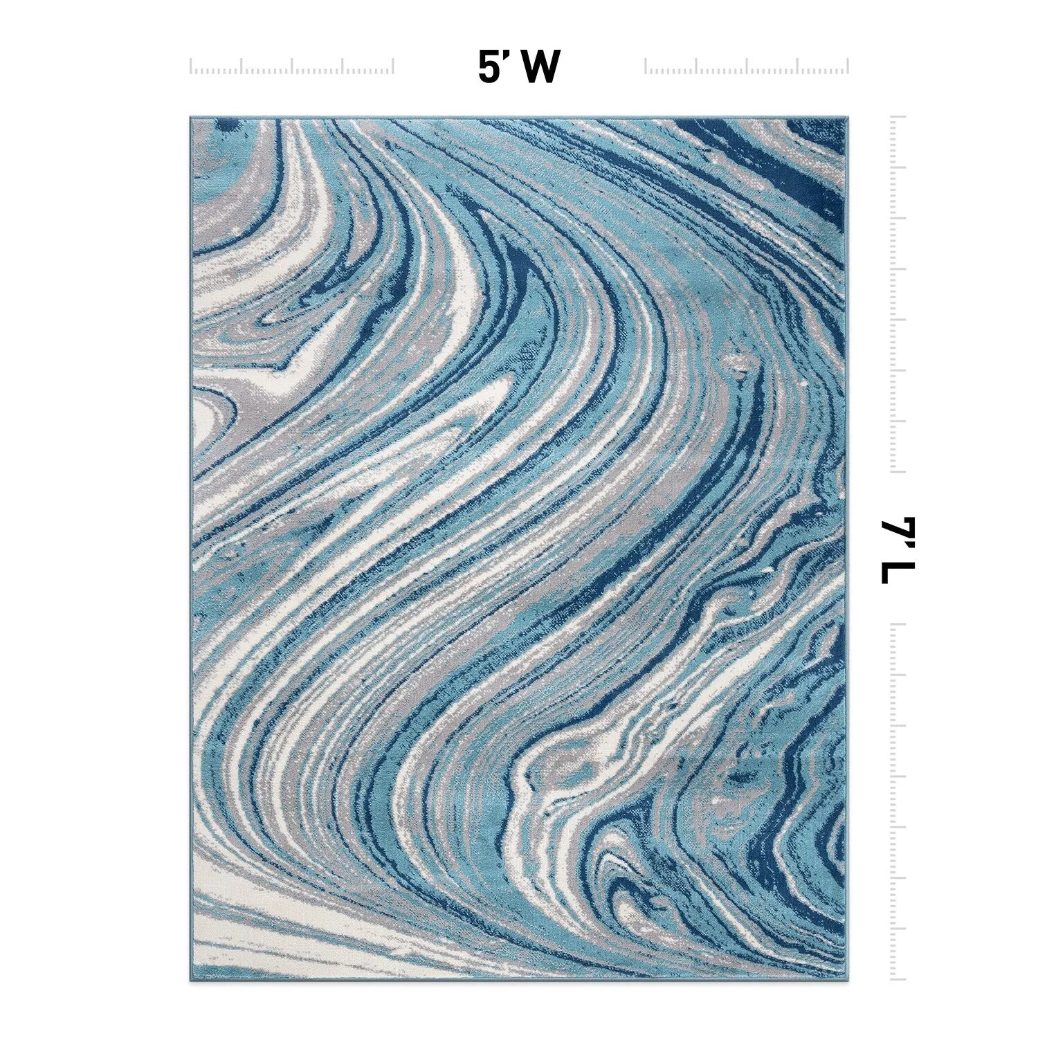 World Rug Gallery Contemporary Abstract Swirl Area Rug