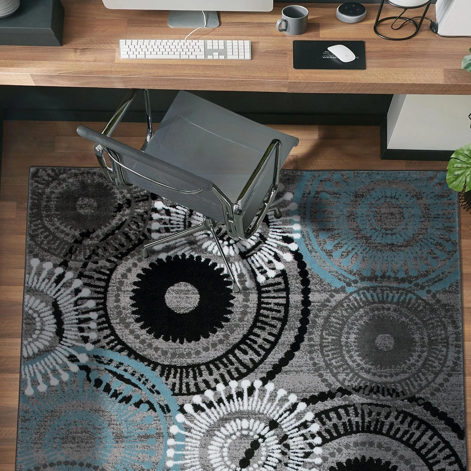 World Rug Gallery Contemporary Circles Area Rug