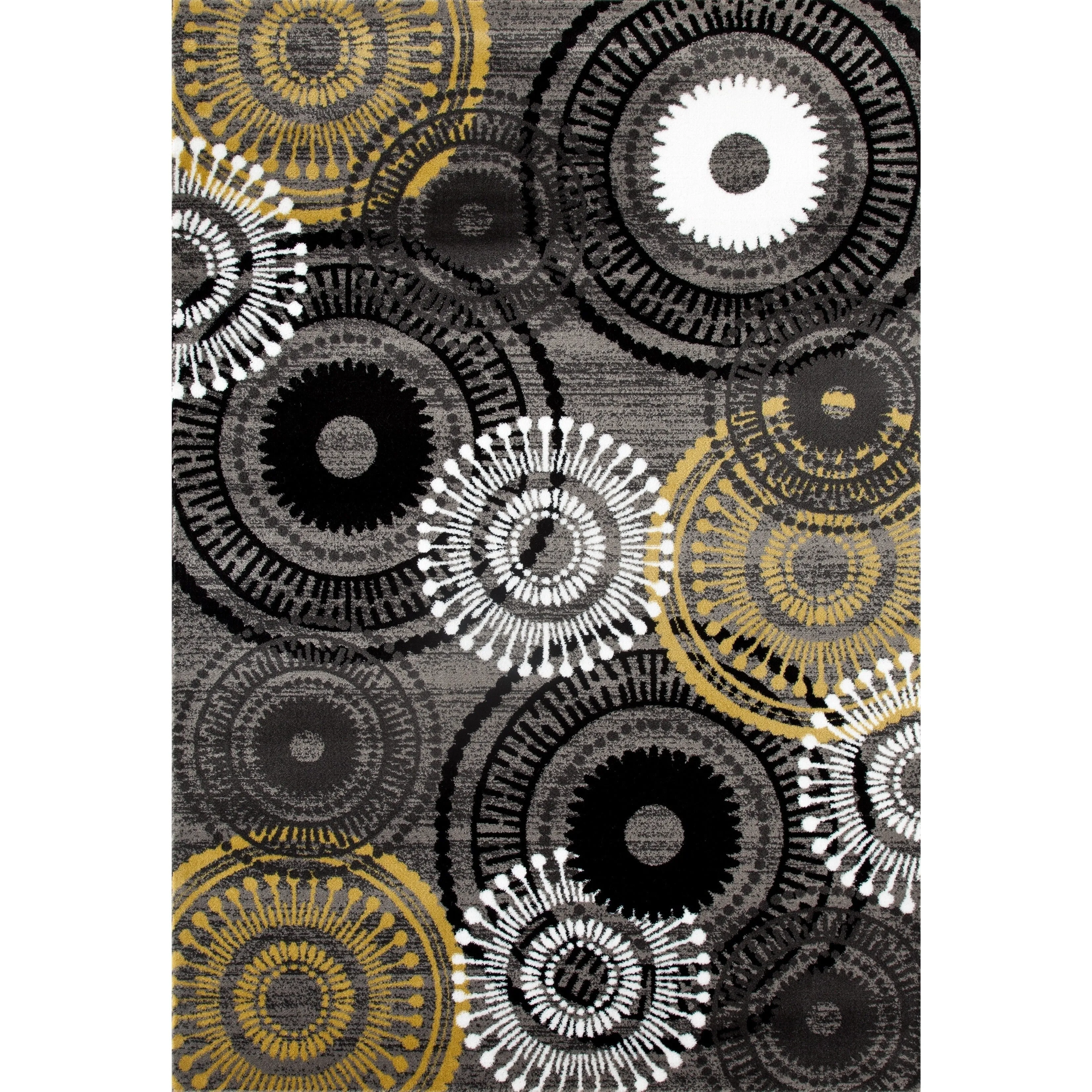 World Rug Gallery Contemporary Circles Area Rug