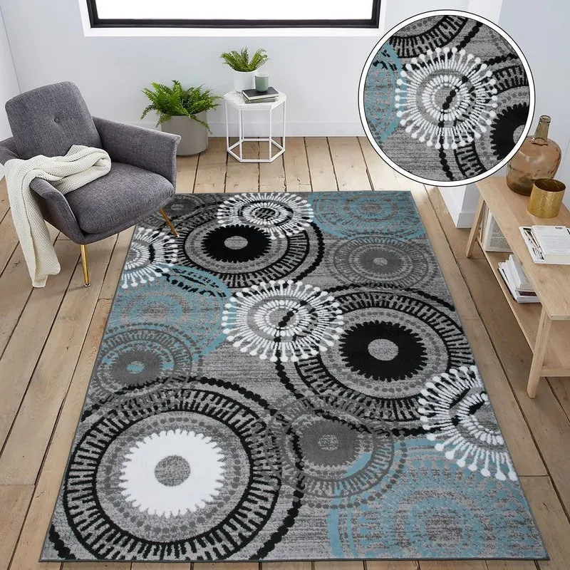 World Rug Gallery Contemporary Circles Area Rug