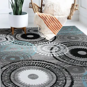 World Rug Gallery Contemporary Circles Area Rug