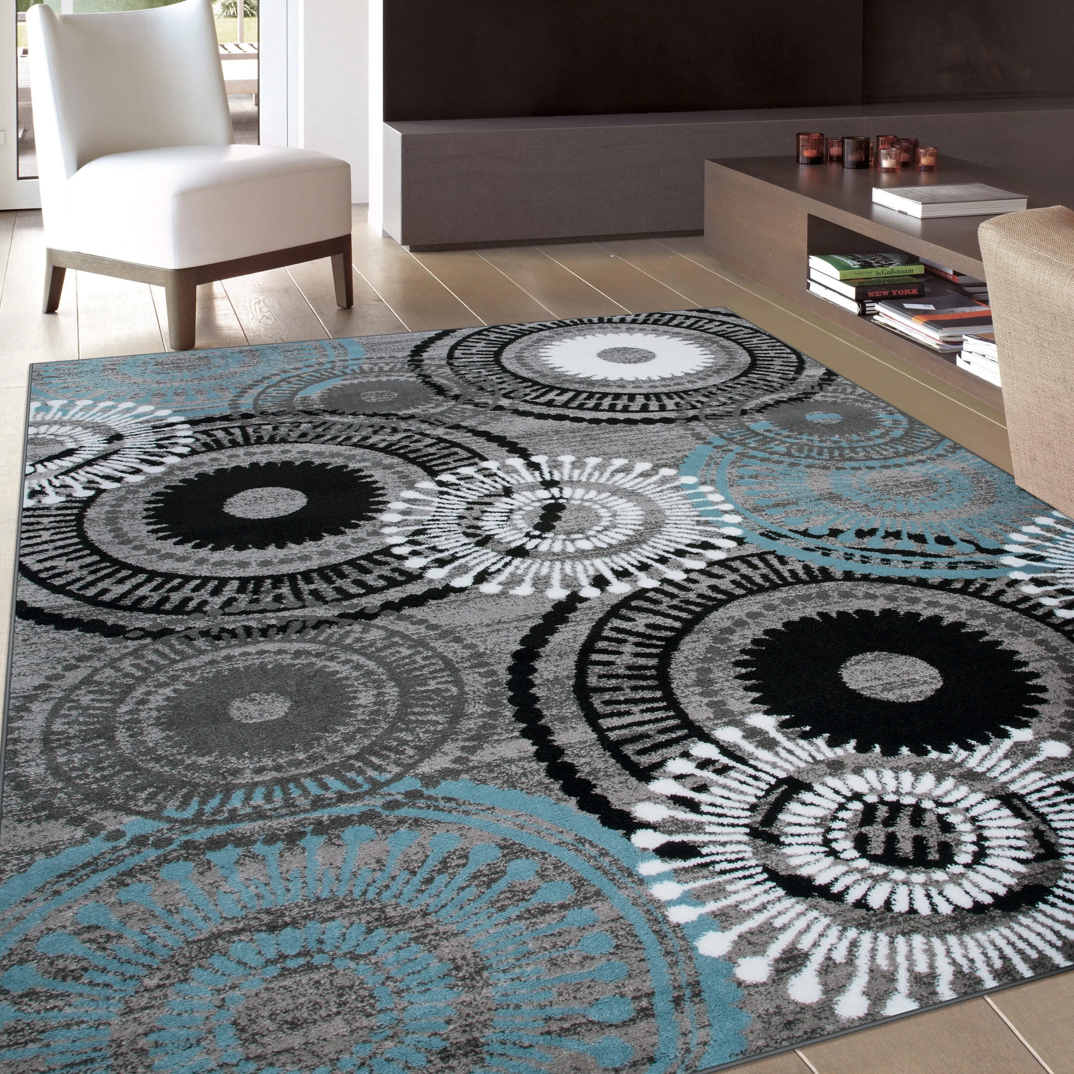 World Rug Gallery Contemporary Circles Area Rug