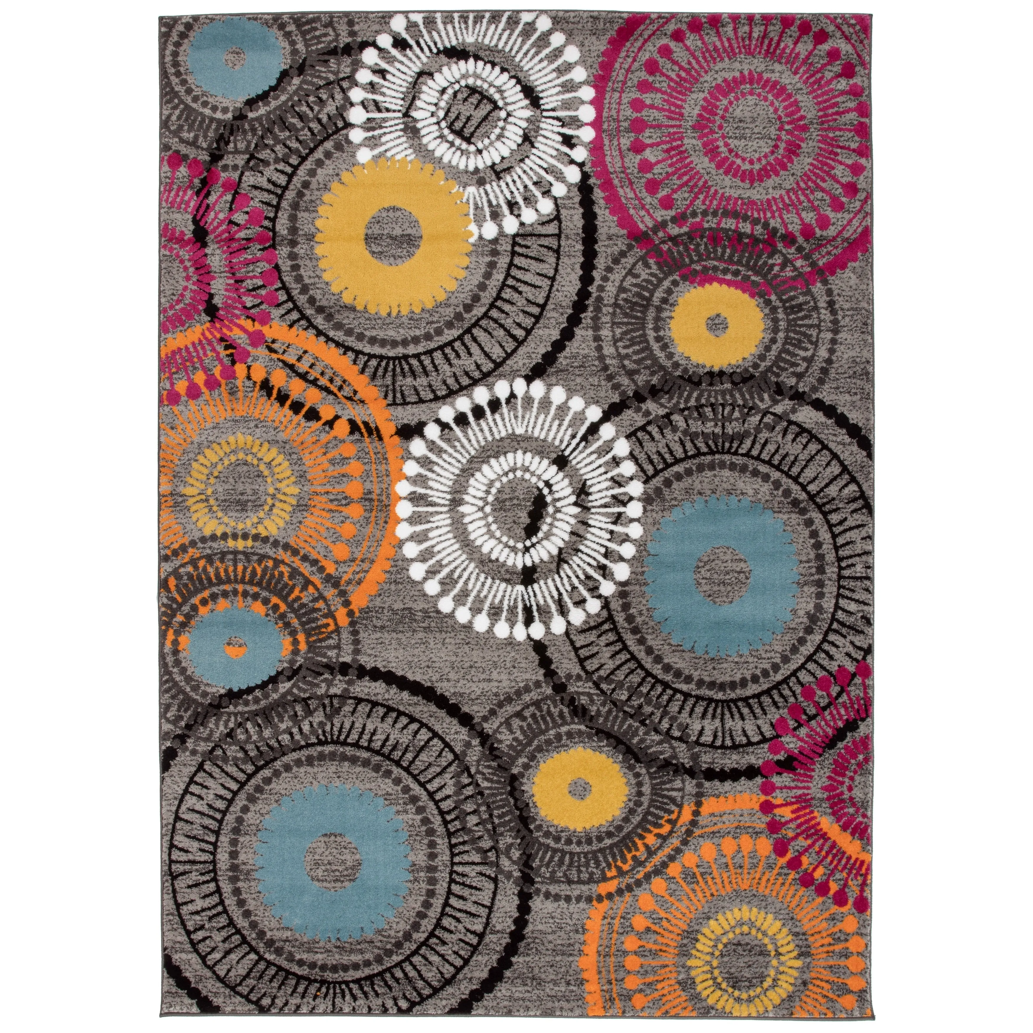 World Rug Gallery Contemporary Circles Area Rug