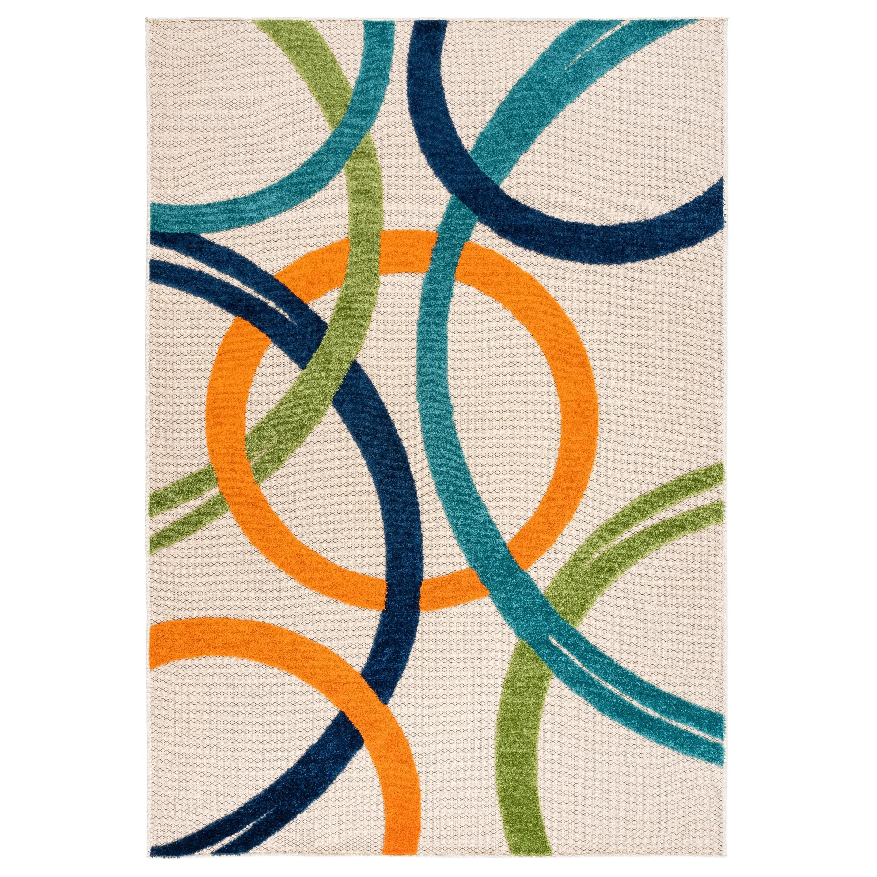World Rug Gallery Contemporary Circular Indoor/Outdoor Area Rug
