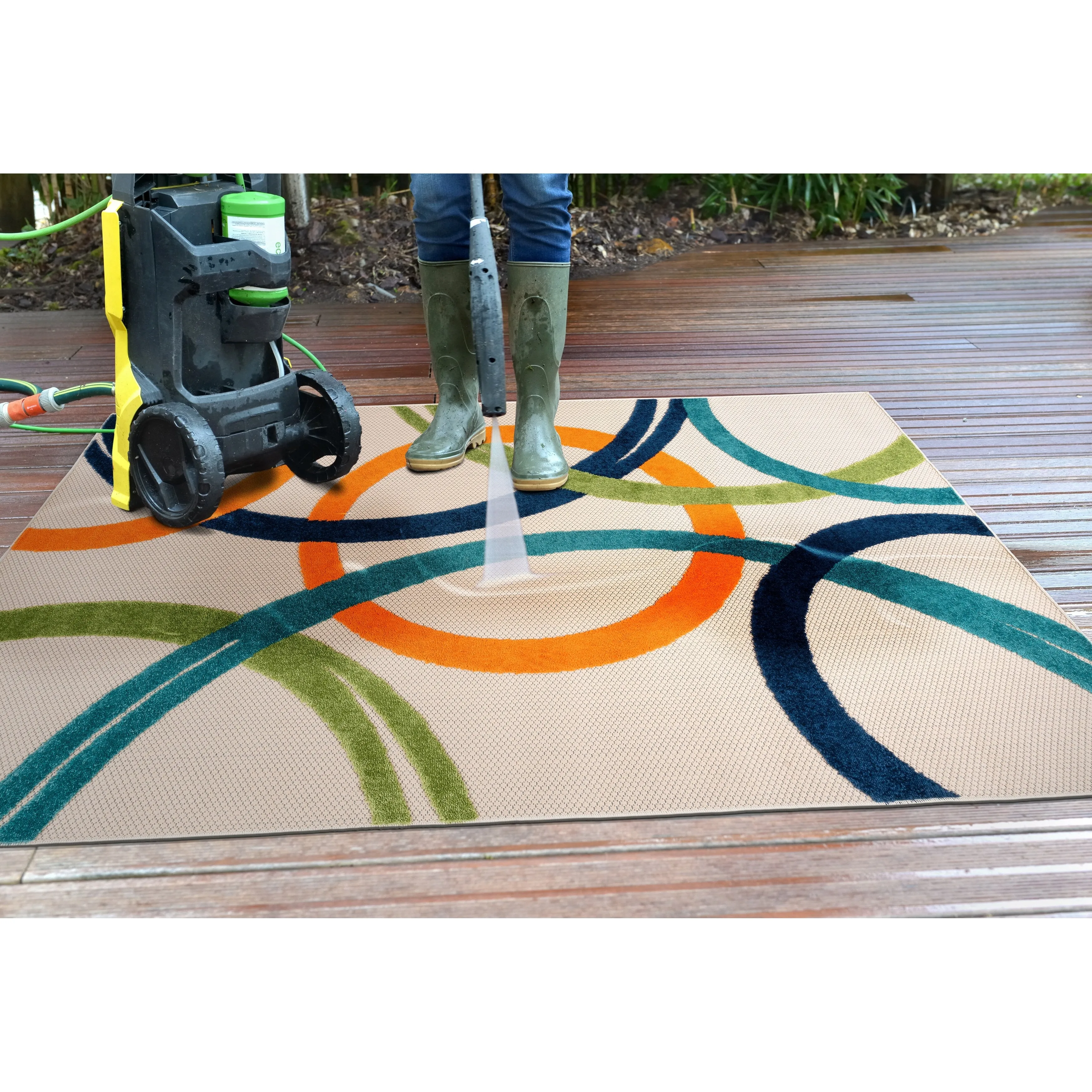 World Rug Gallery Contemporary Circular Indoor/Outdoor Area Rug