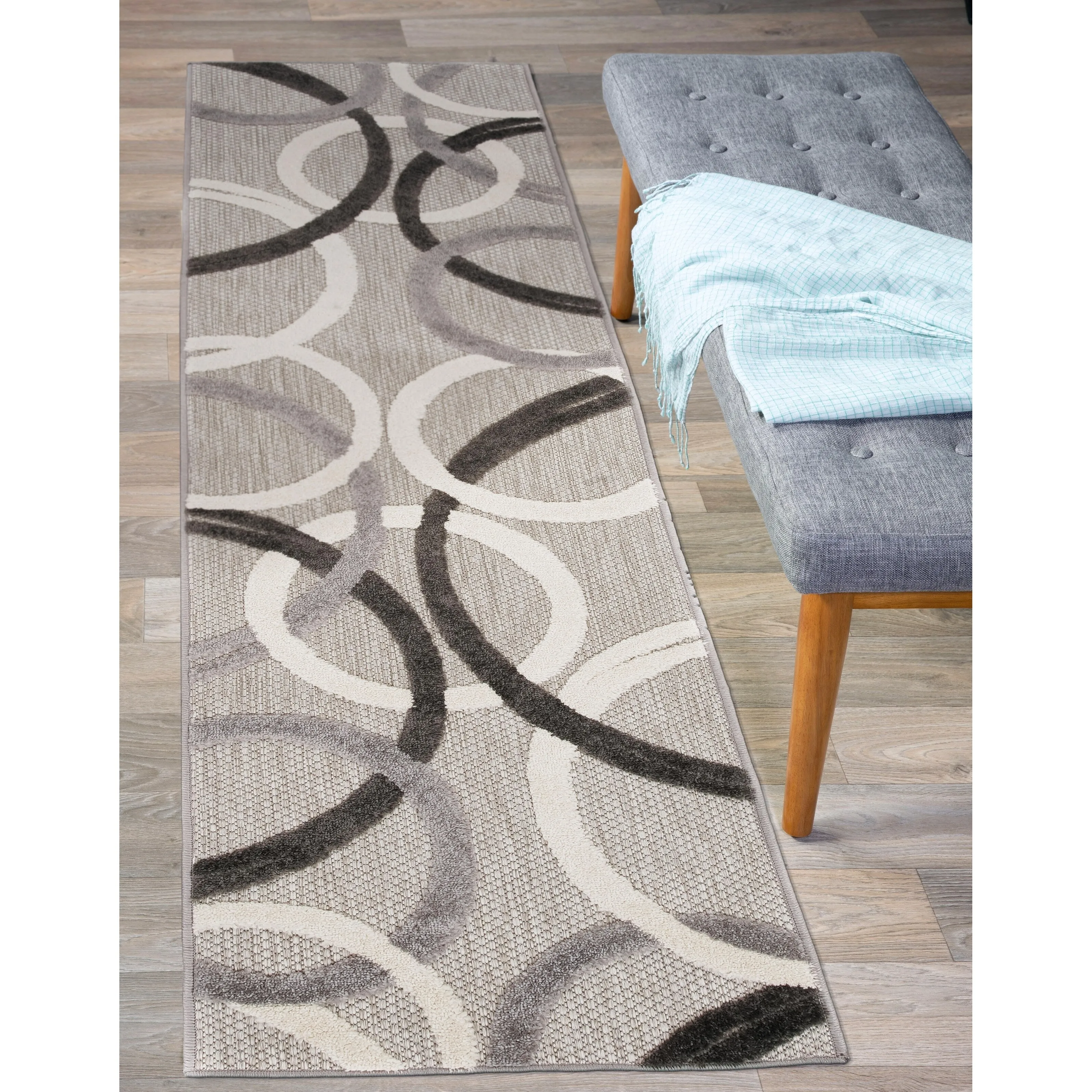 World Rug Gallery Contemporary Circular Indoor/Outdoor Area Rug