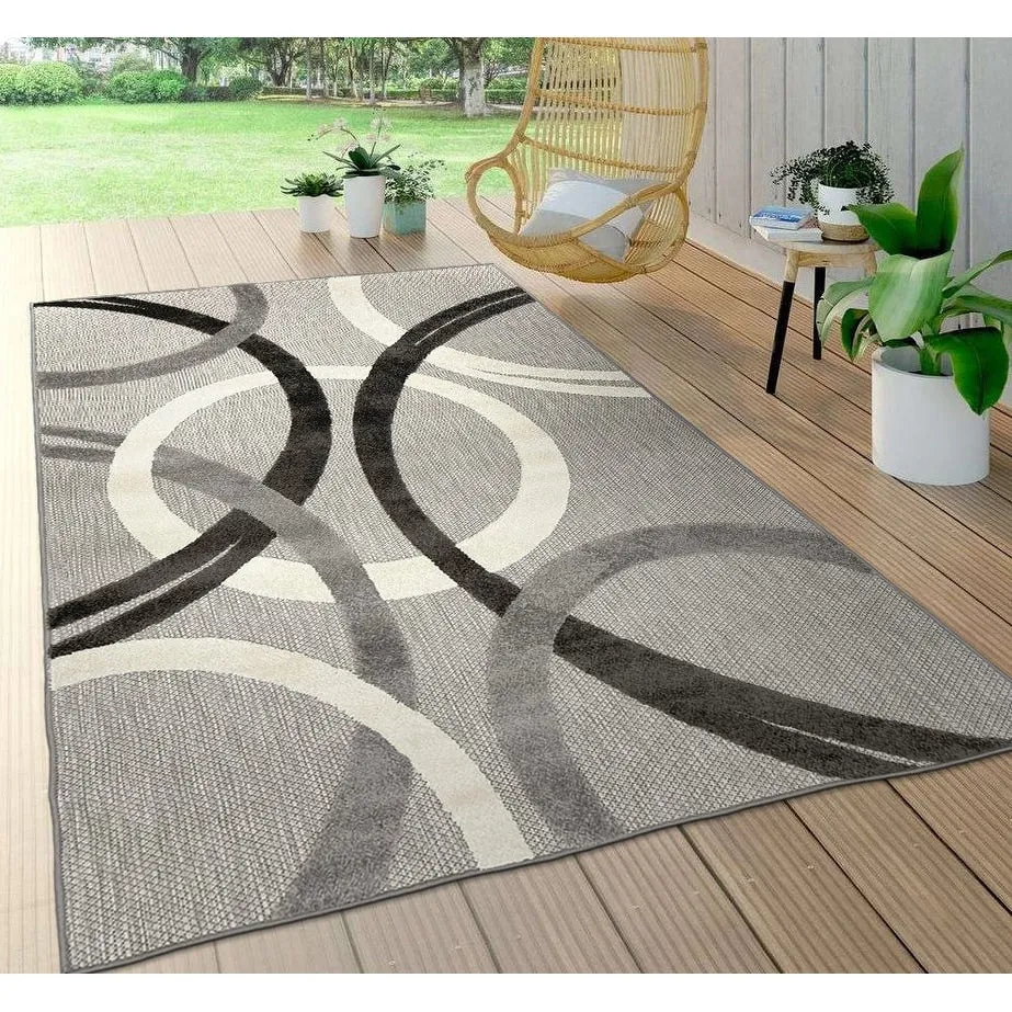 World Rug Gallery Contemporary Circular Indoor/Outdoor Area Rug