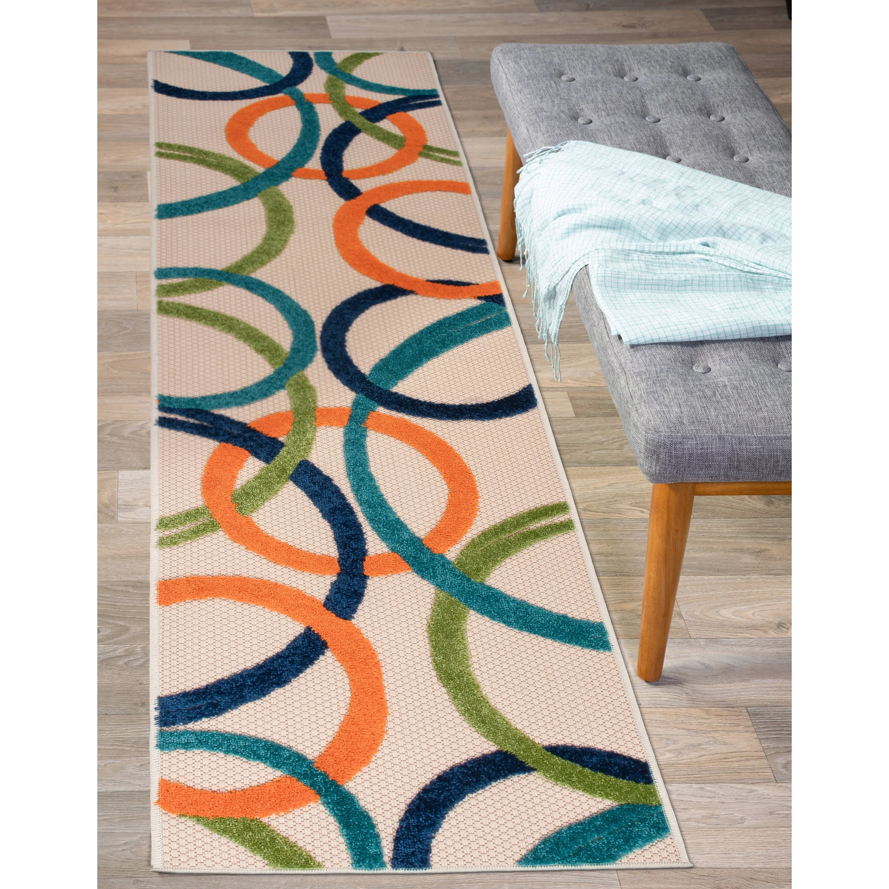 World Rug Gallery Contemporary Circular Indoor/Outdoor Area Rug