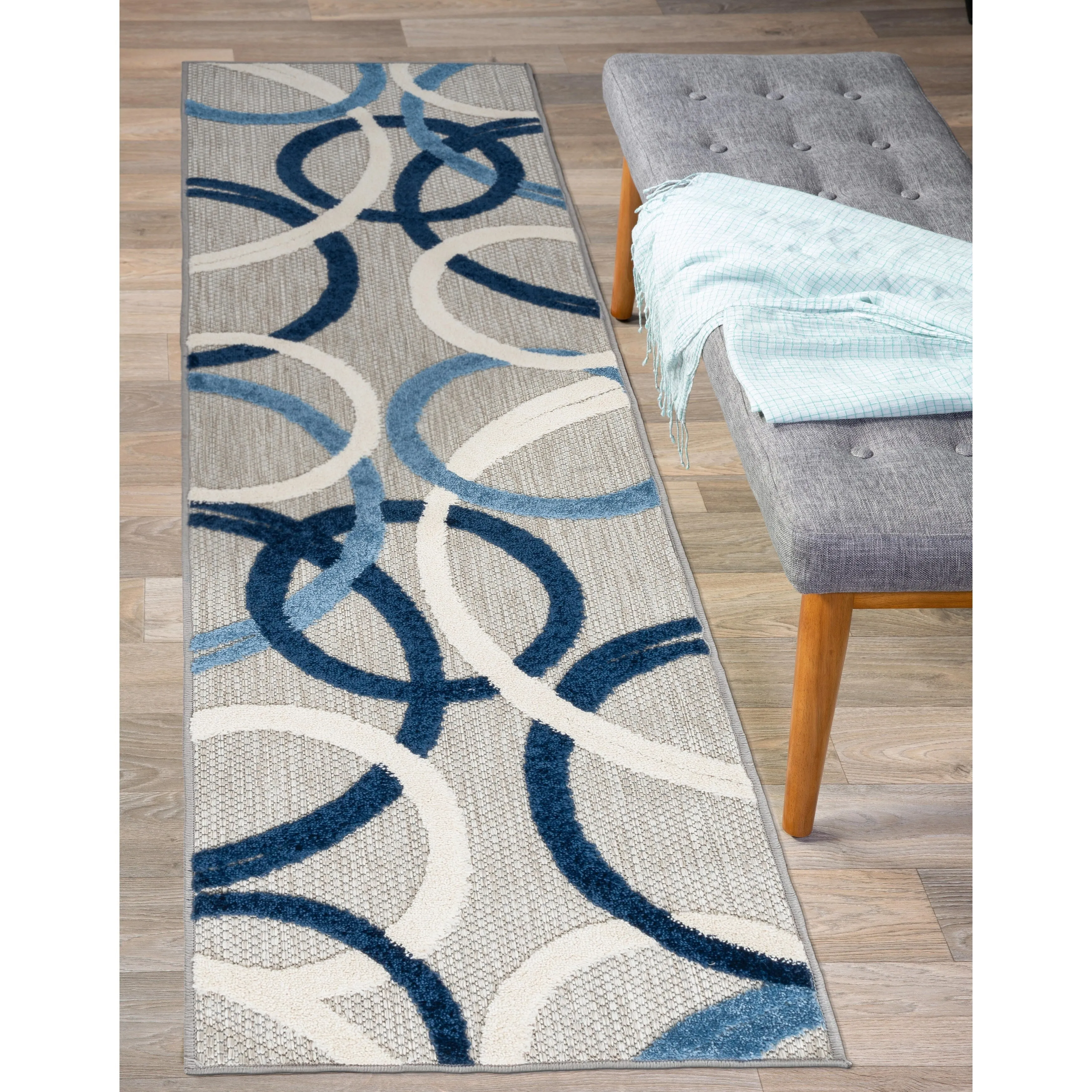 World Rug Gallery Contemporary Circular Indoor/Outdoor Area Rug