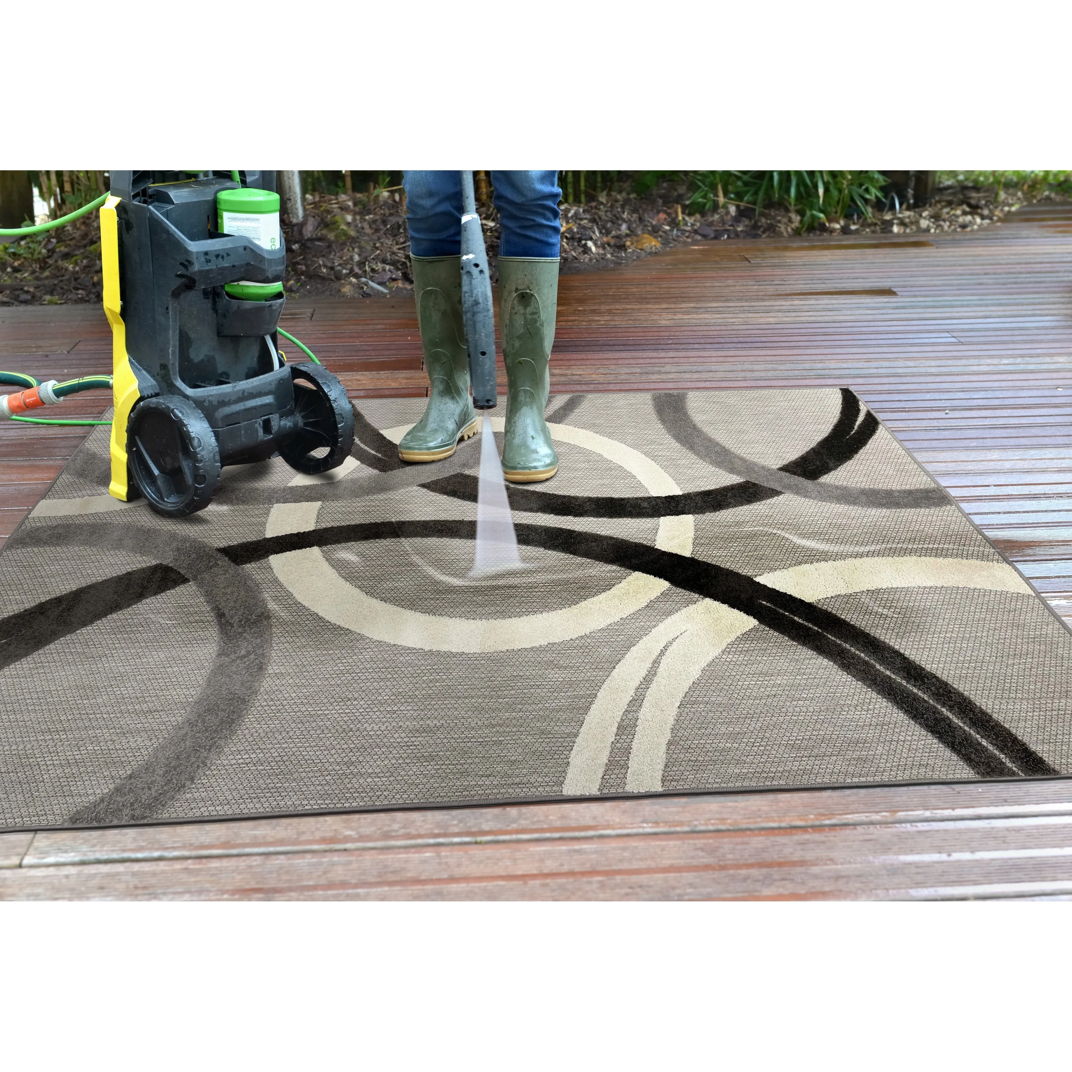 World Rug Gallery Contemporary Circular Indoor/Outdoor Area Rug