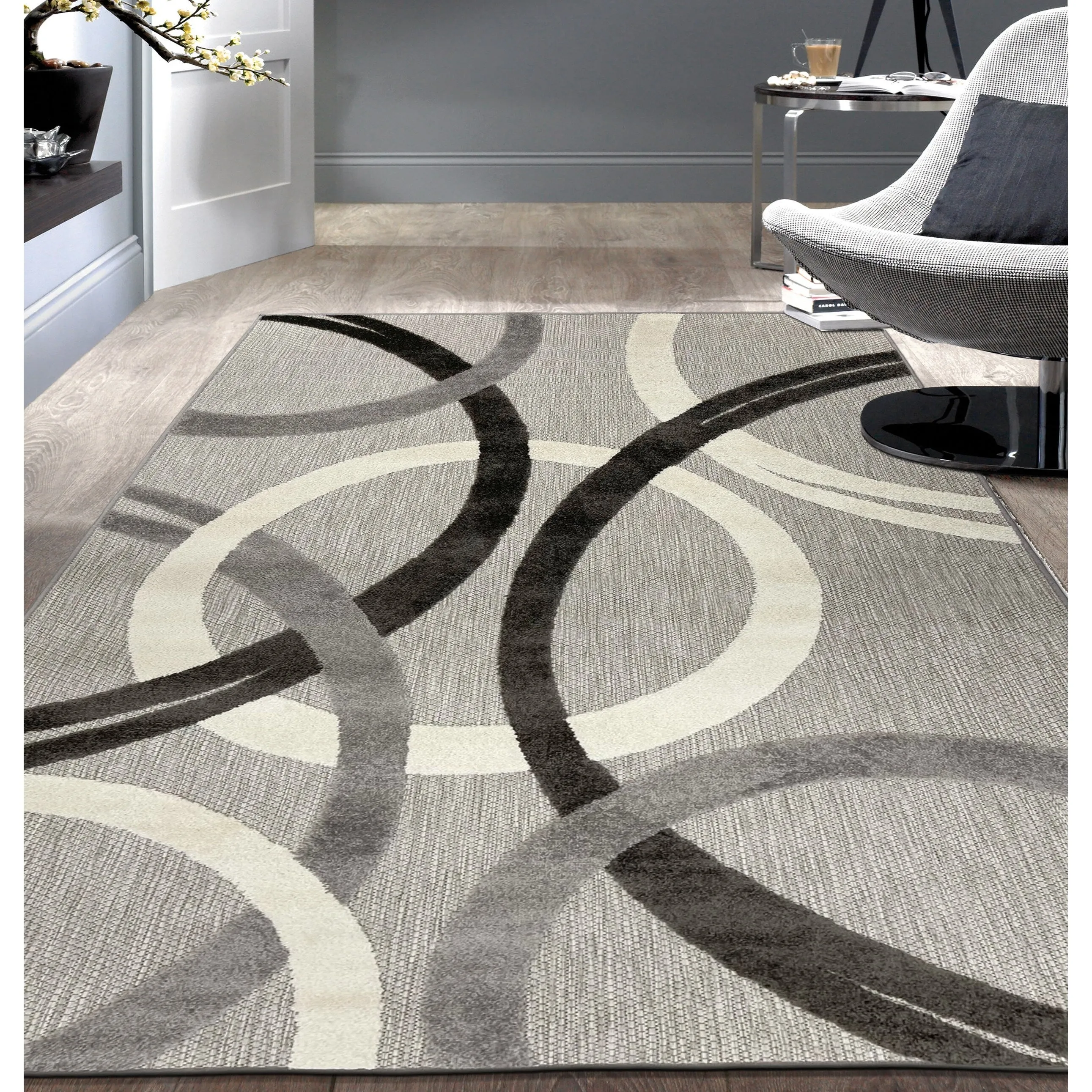 World Rug Gallery Contemporary Circular Indoor/Outdoor Area Rug