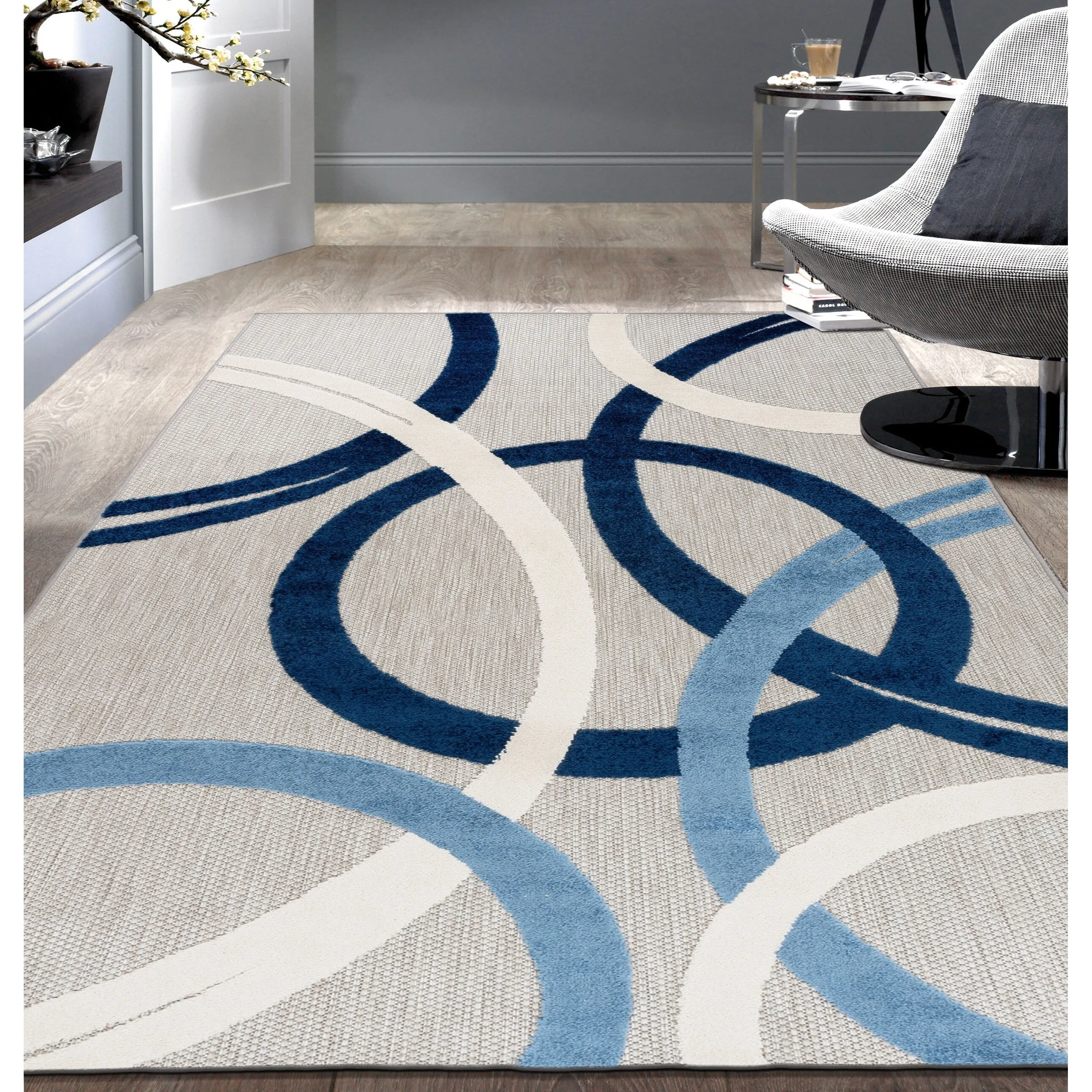 World Rug Gallery Contemporary Circular Indoor/Outdoor Area Rug