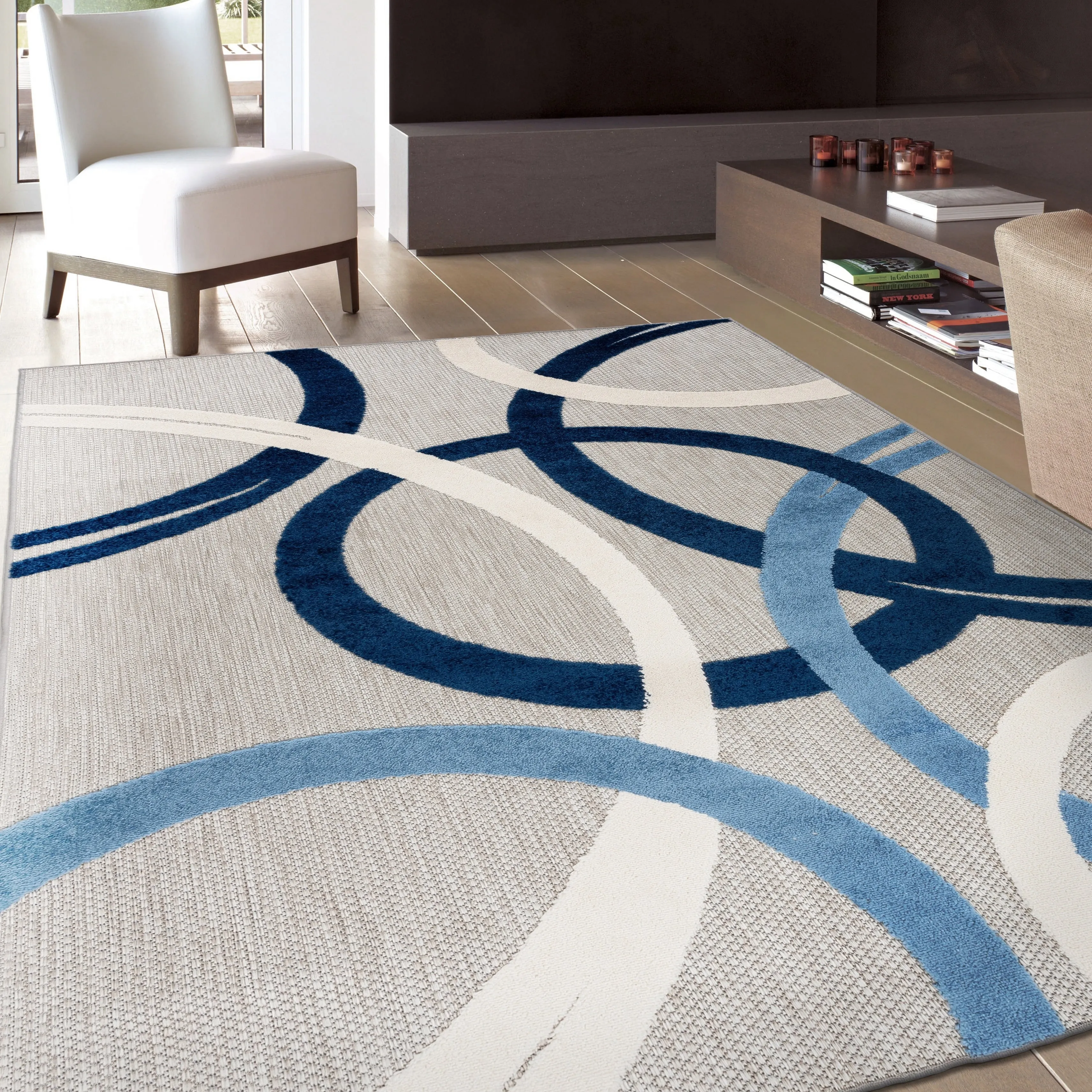 World Rug Gallery Contemporary Circular Indoor/Outdoor Area Rug
